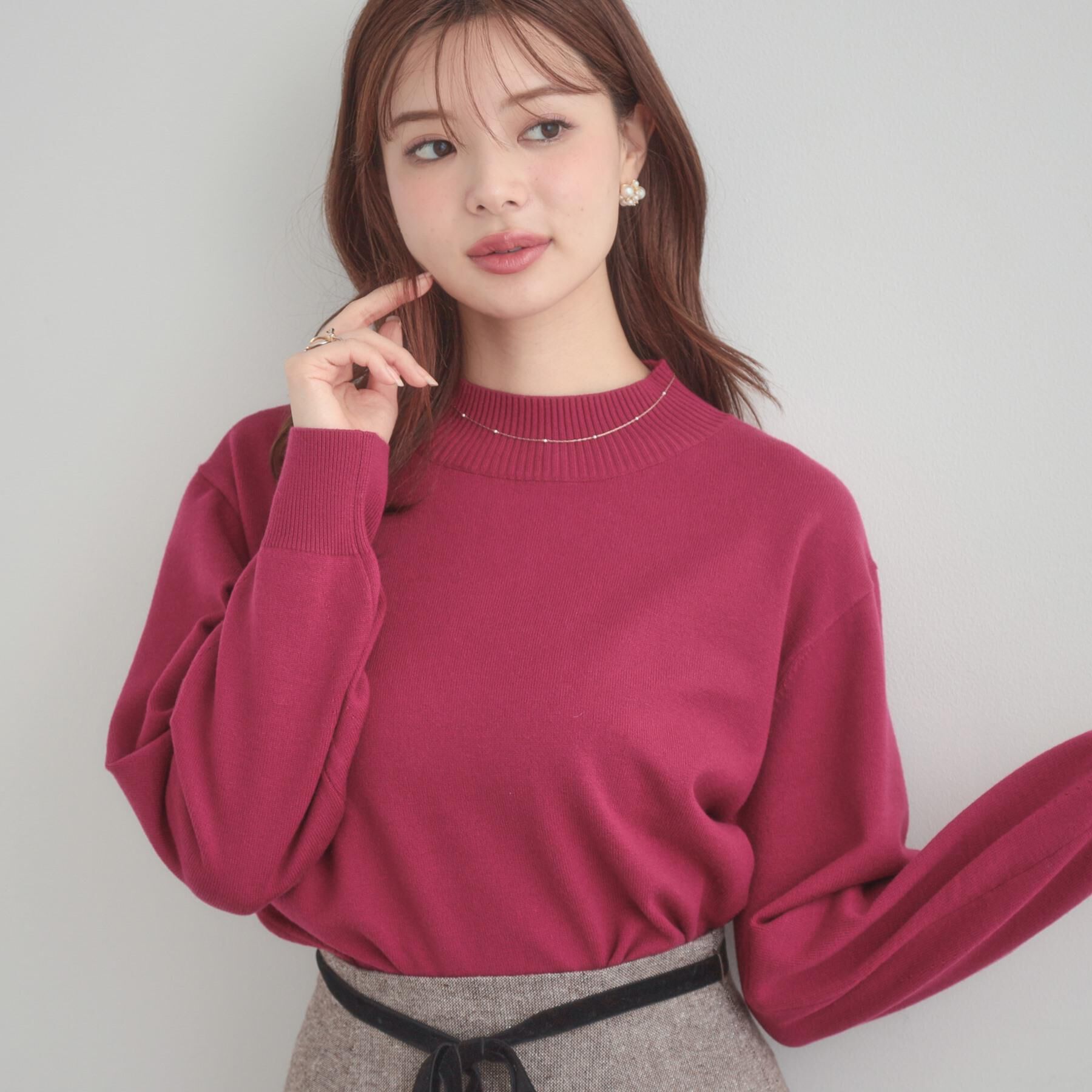 Couture broach「【後ろ姿も着映える・通勤】バックレースアップ微起毛ニット」|ニット・セーター|