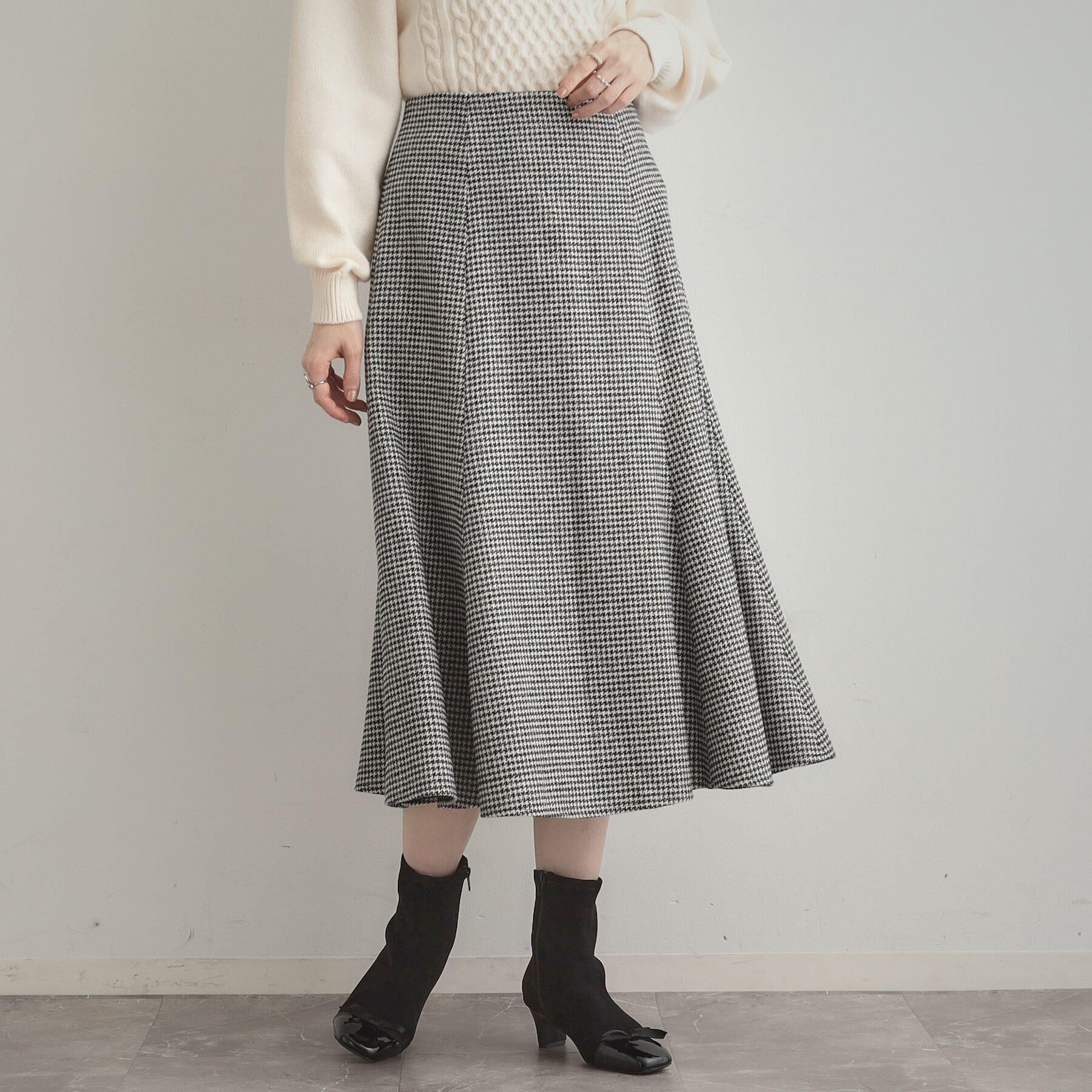 Couture broach「【クラシカル・パッと目を惹く】ラメ千鳥 マーメイド フレアスカート」|スカート|