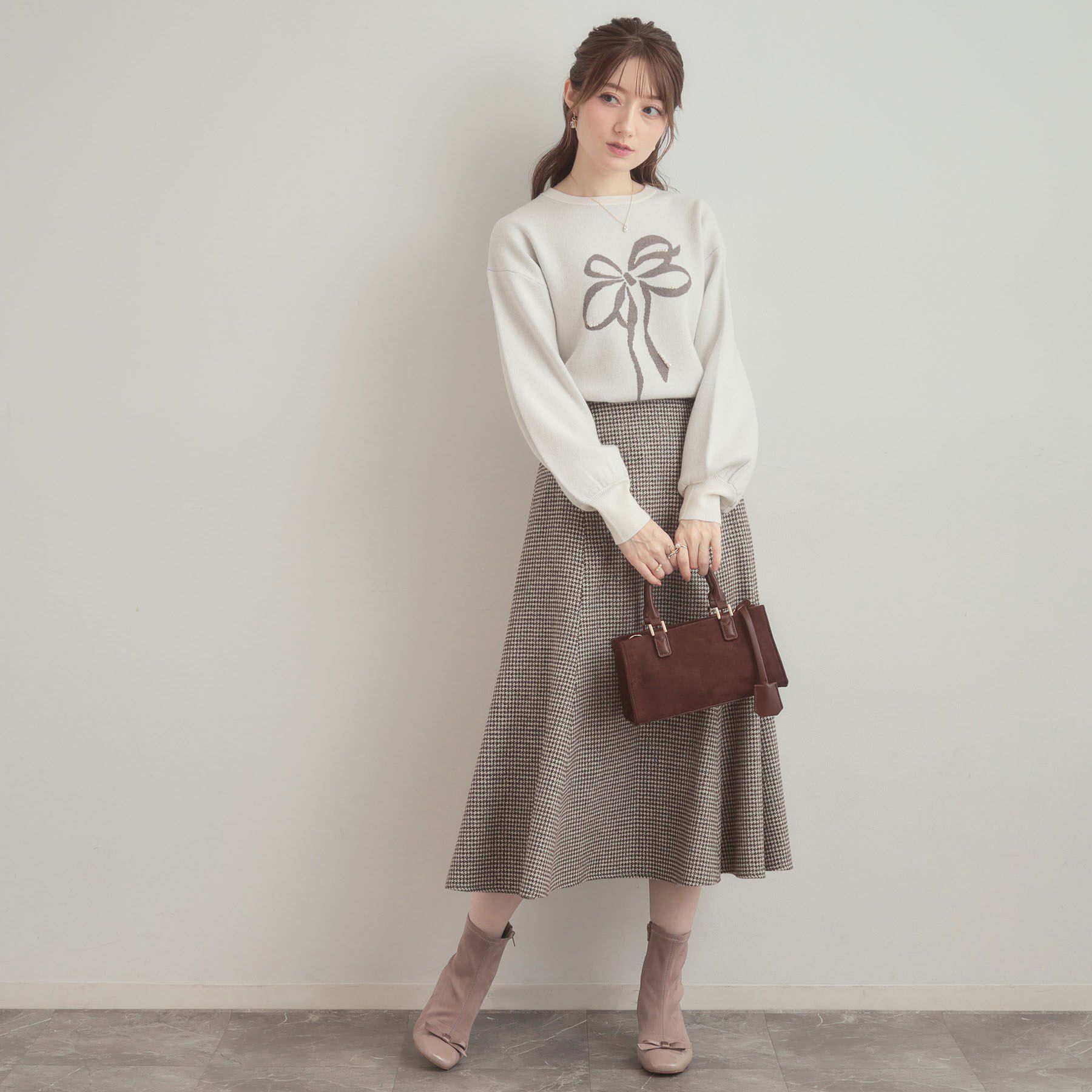 Couture broach「【クラシカル・パッと目を惹く】ラメ千鳥 マーメイド フレアスカート」|スカート|