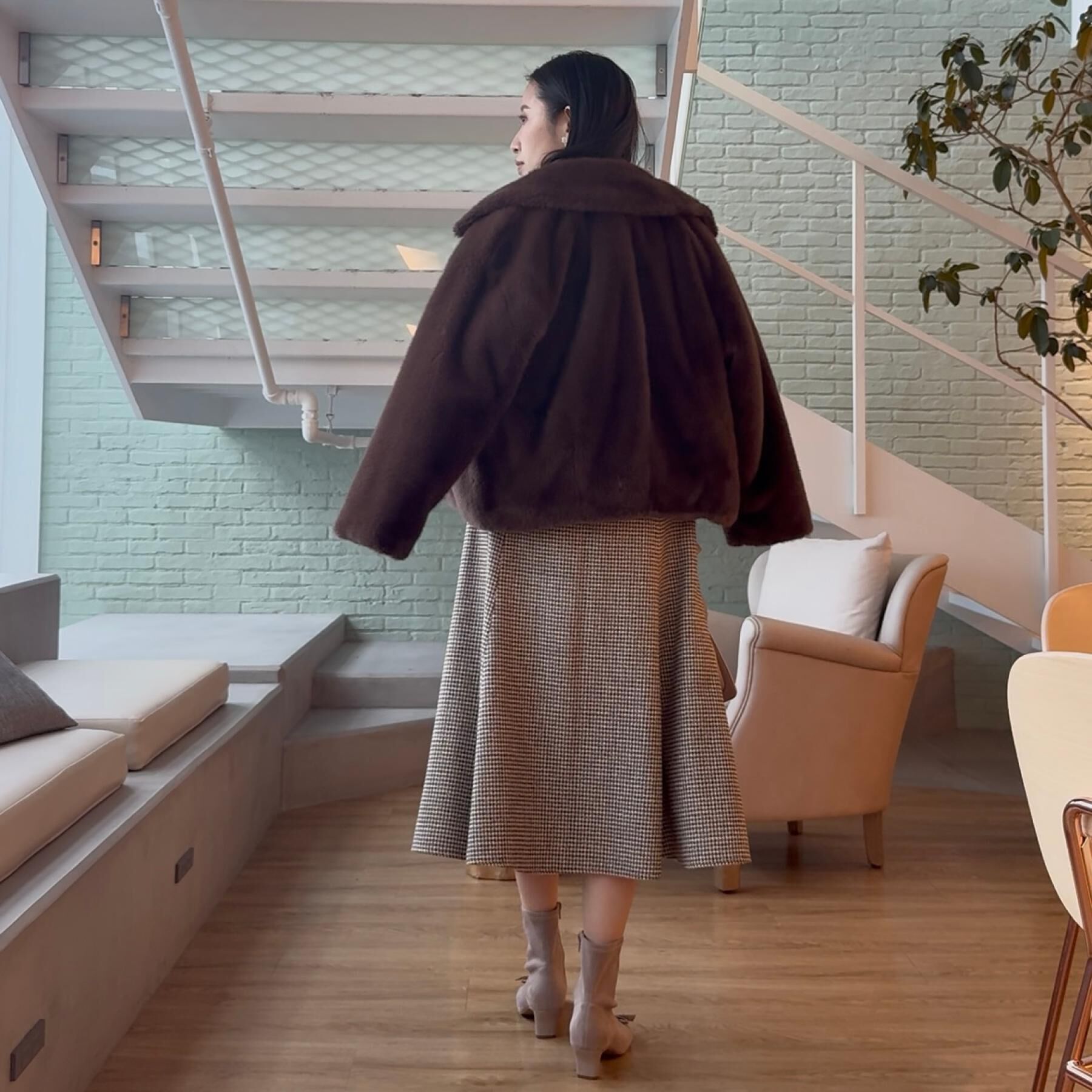 Couture broach「【クラシカル・パッと目を惹く】ラメ千鳥 マーメイド フレアスカート」|スカート|