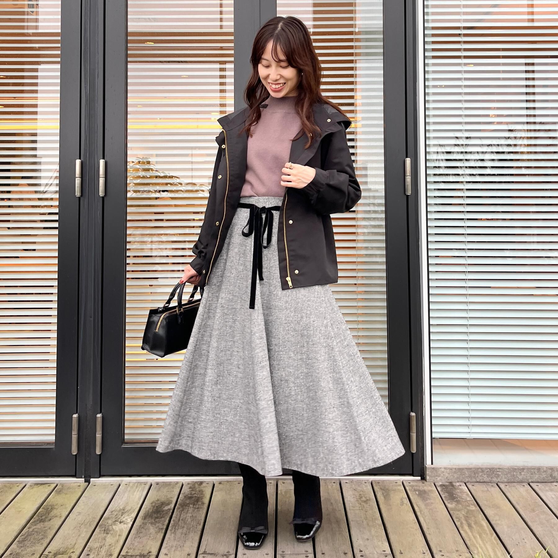 Couture broach「【通勤・大人上品】ラメツイード フレアスカート」|スカート|