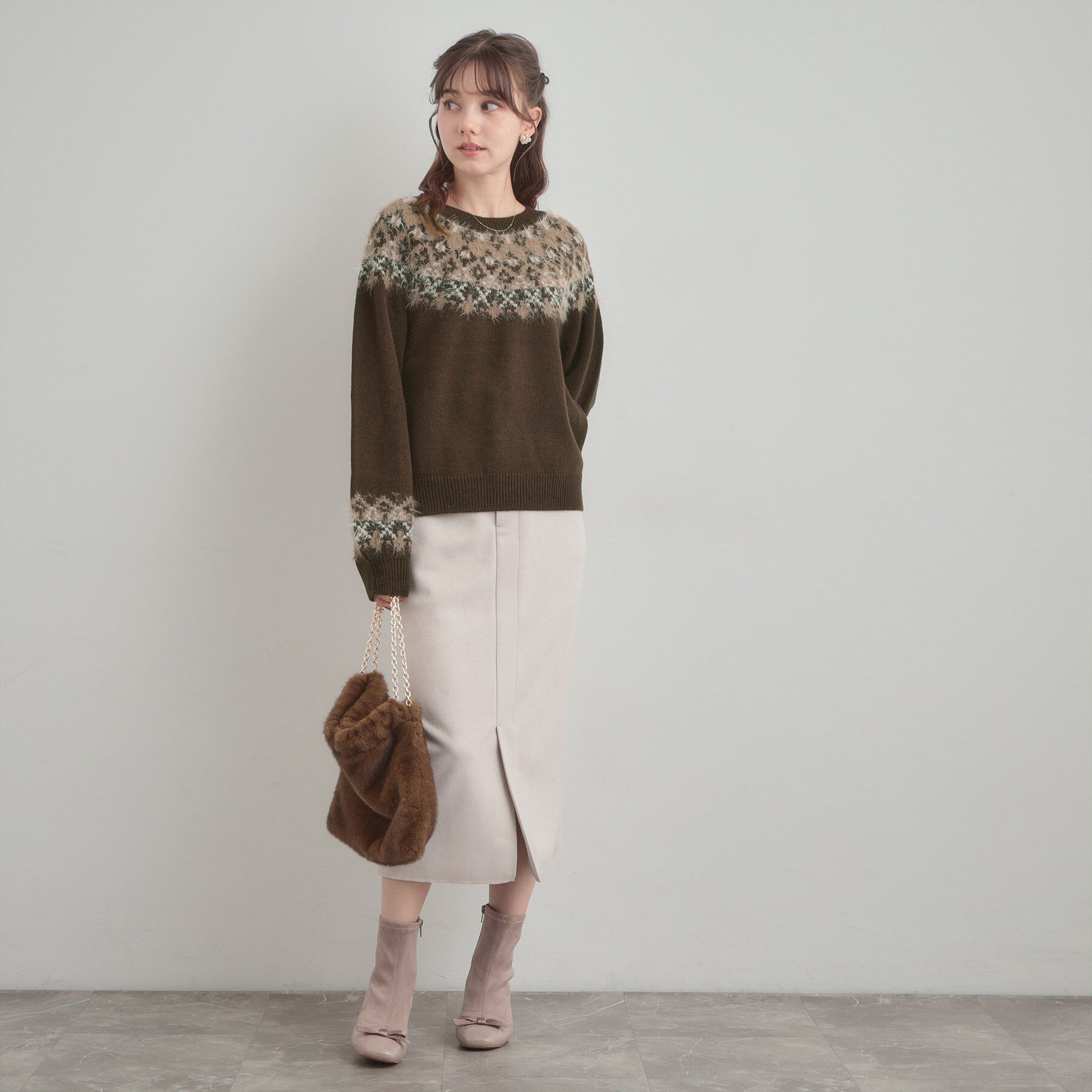 Couture broach「【着映え】求心フェザーニット」|ニット・セーター|