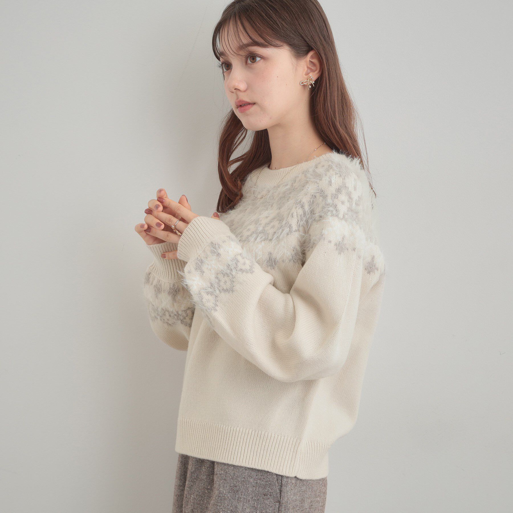 Couture broach「【着映え】求心フェザーニット」|ニット・セーター|