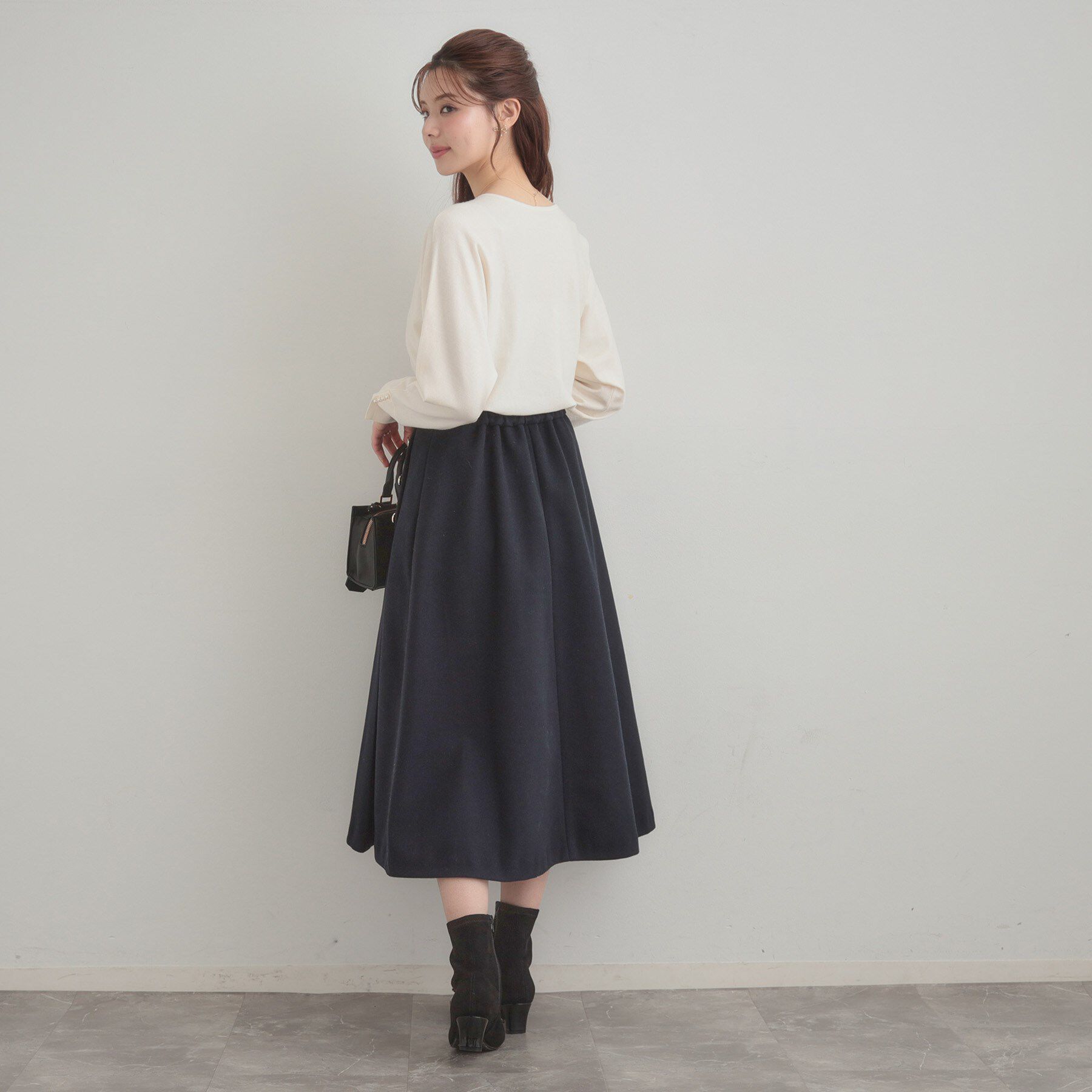 Couture broach「【通勤/金ボタン】フェイクウール ポンチスカート」|スカート|