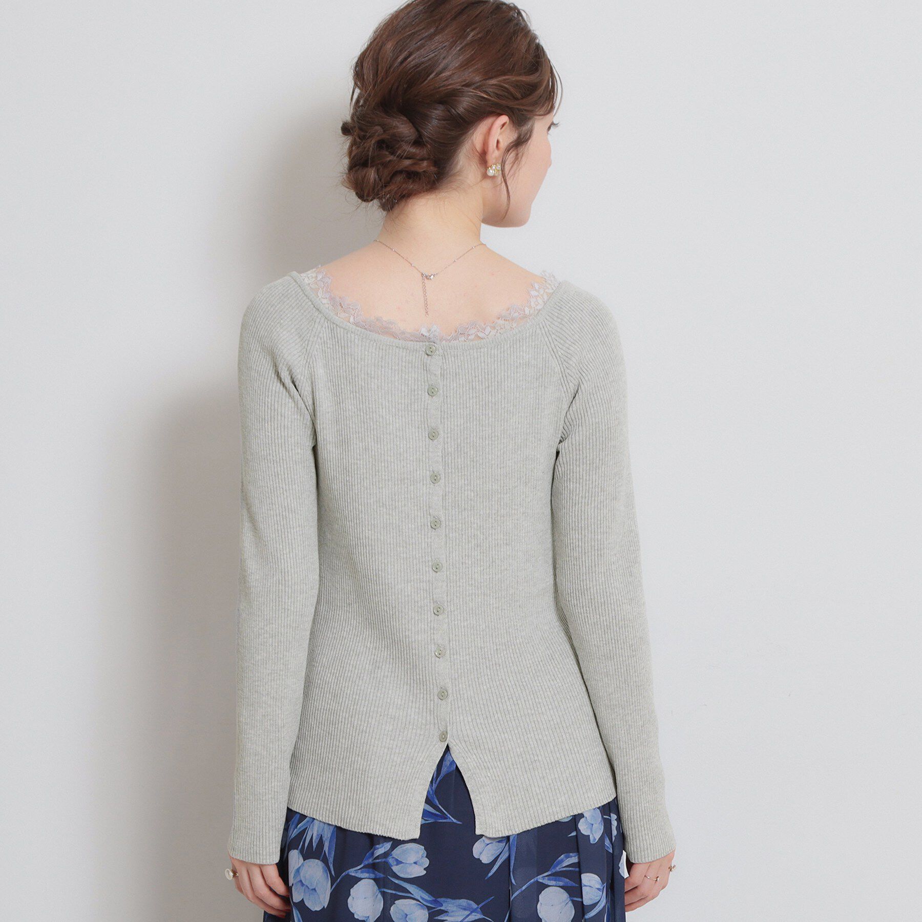 Couture broach「前後2WAY衿レースカーディガン」|カーディガン|