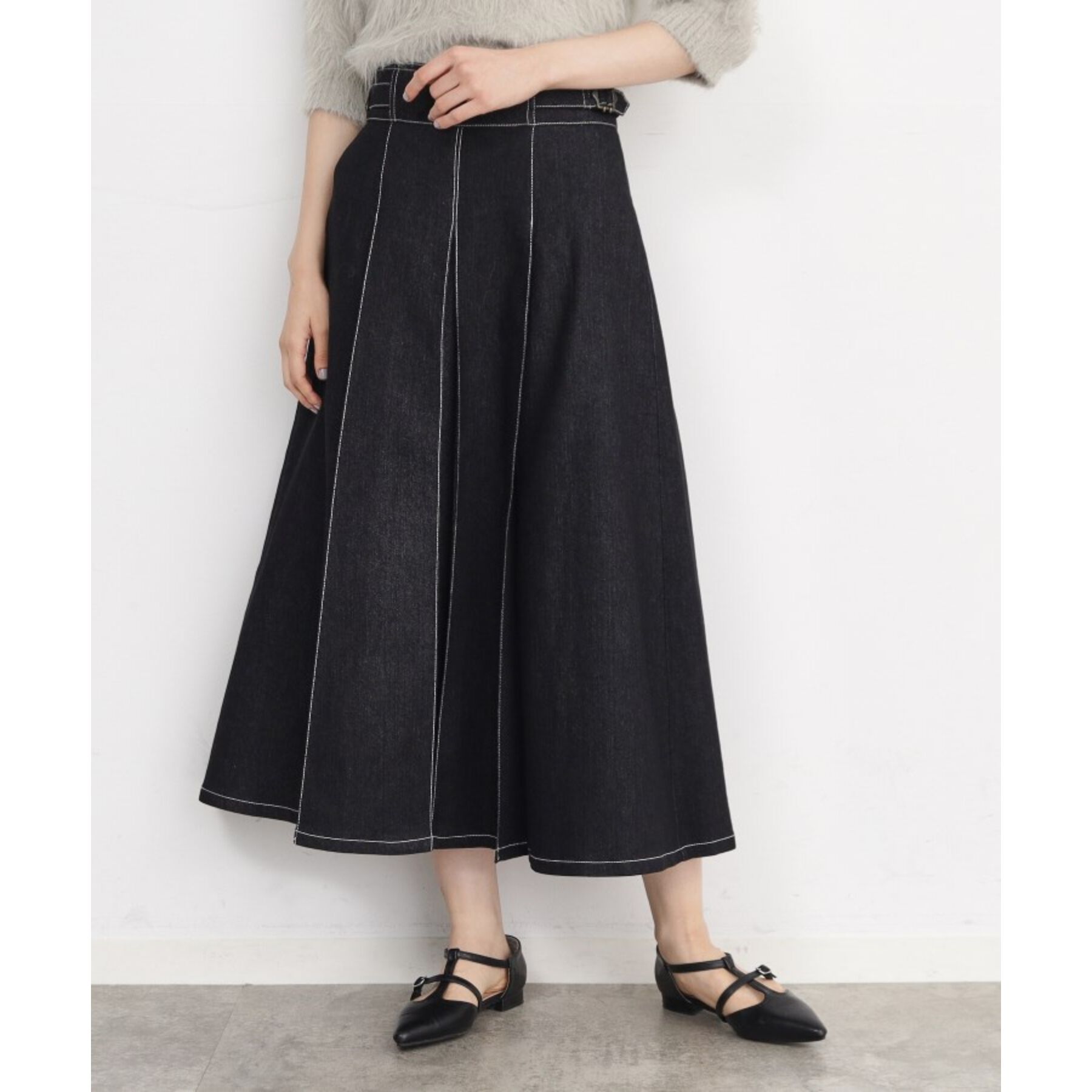 THE SHOP TK「シーズンレスで使える デニムタックスカート/洗える」|スカート|