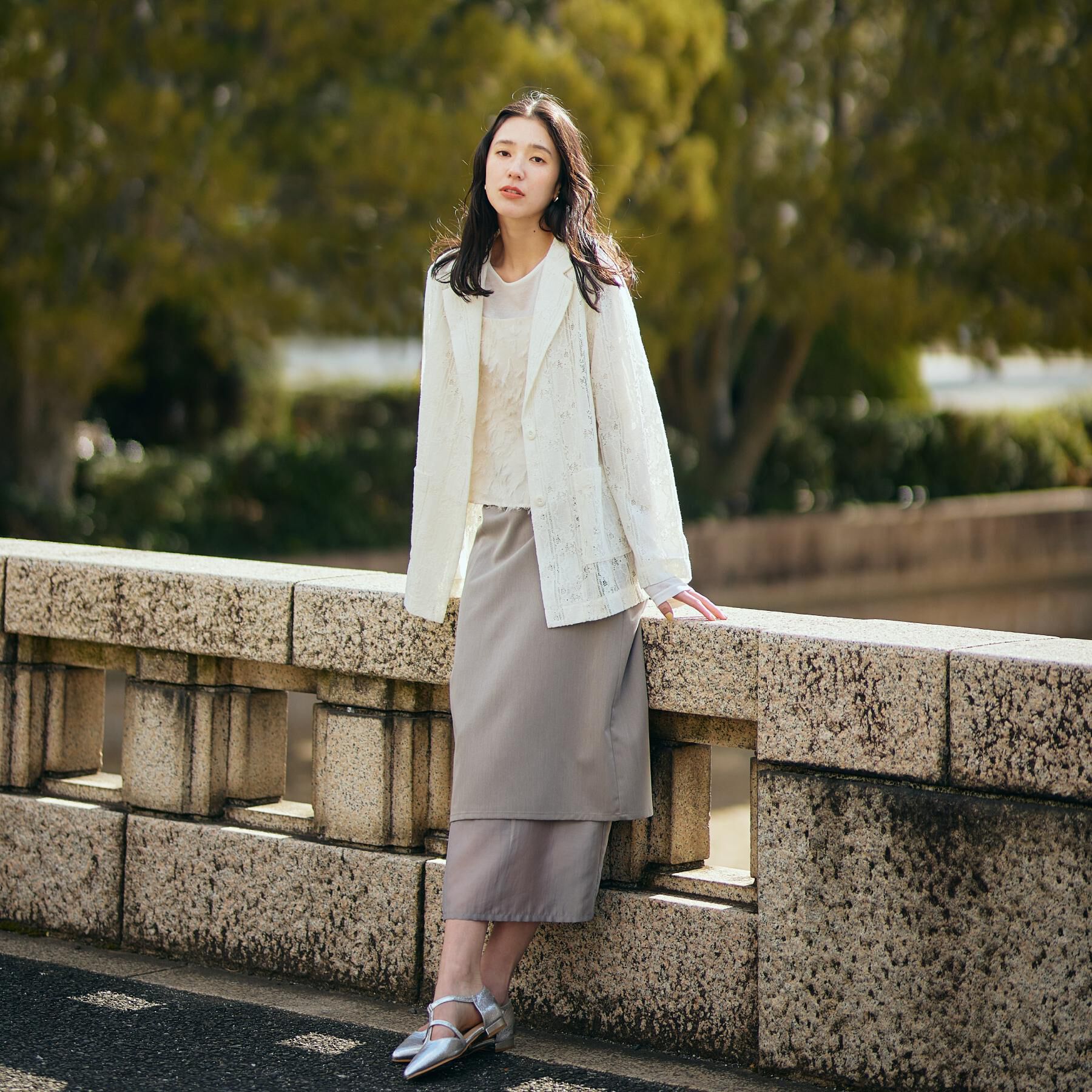 THE SHOP TK「裾シアーナロースカート【洗える】」|スカート|