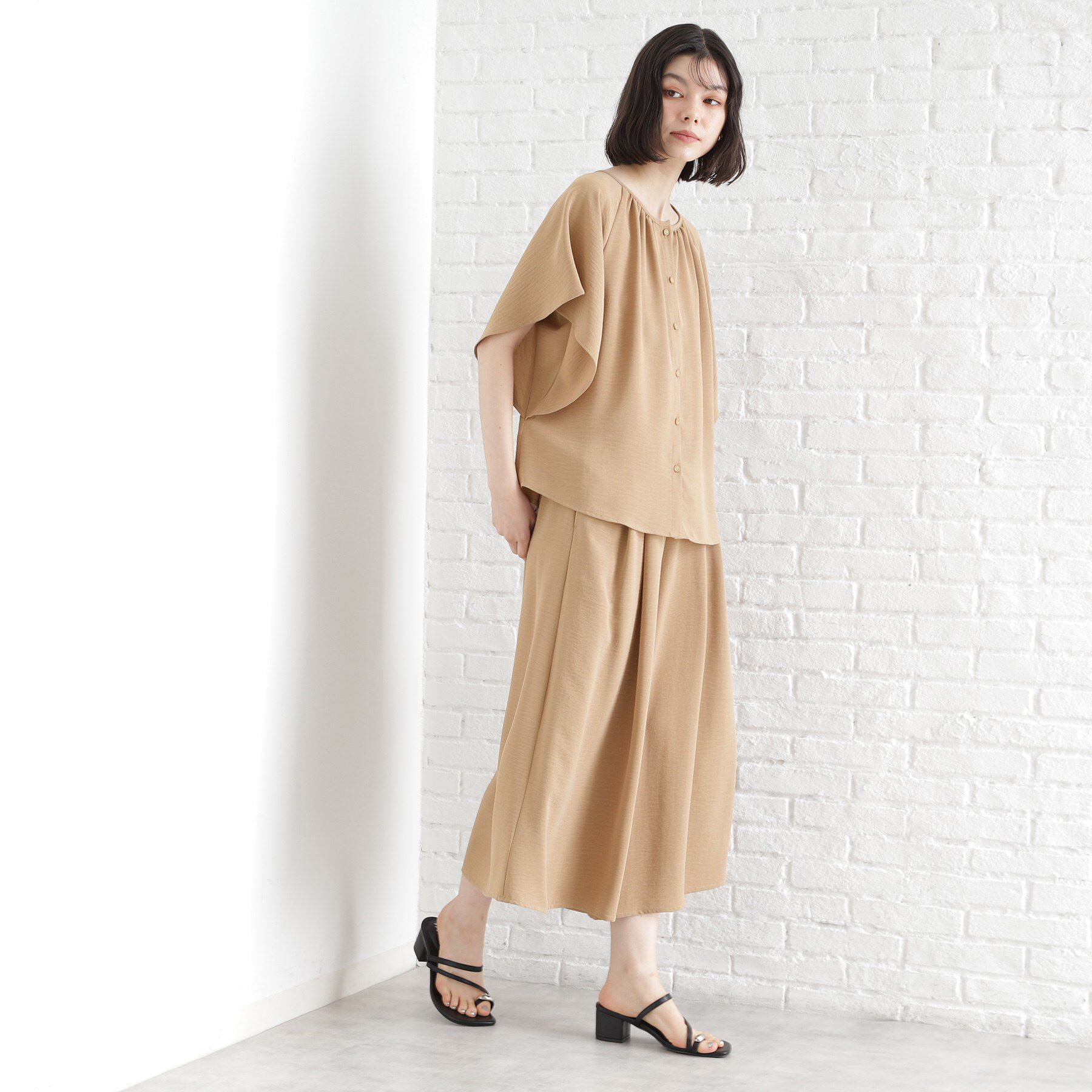 THE SHOP TK「フレアスカーチョ【防シワ／接触冷感／洗濯機OK/セットアップ可】」|その他|