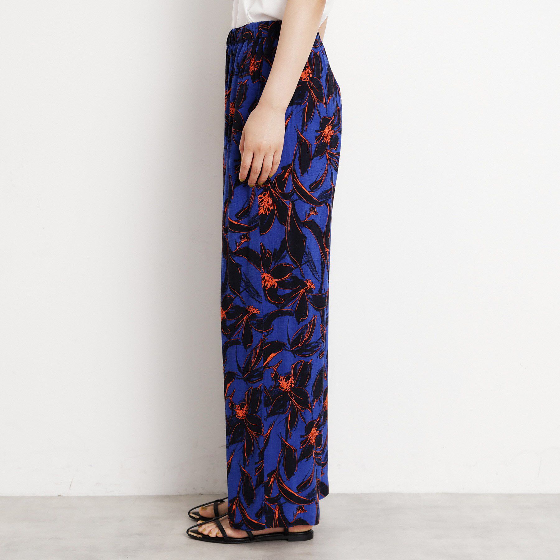 THE SHOP TK「レーヨンリネン総柄ワイドパンツ【洗える】」|その他|