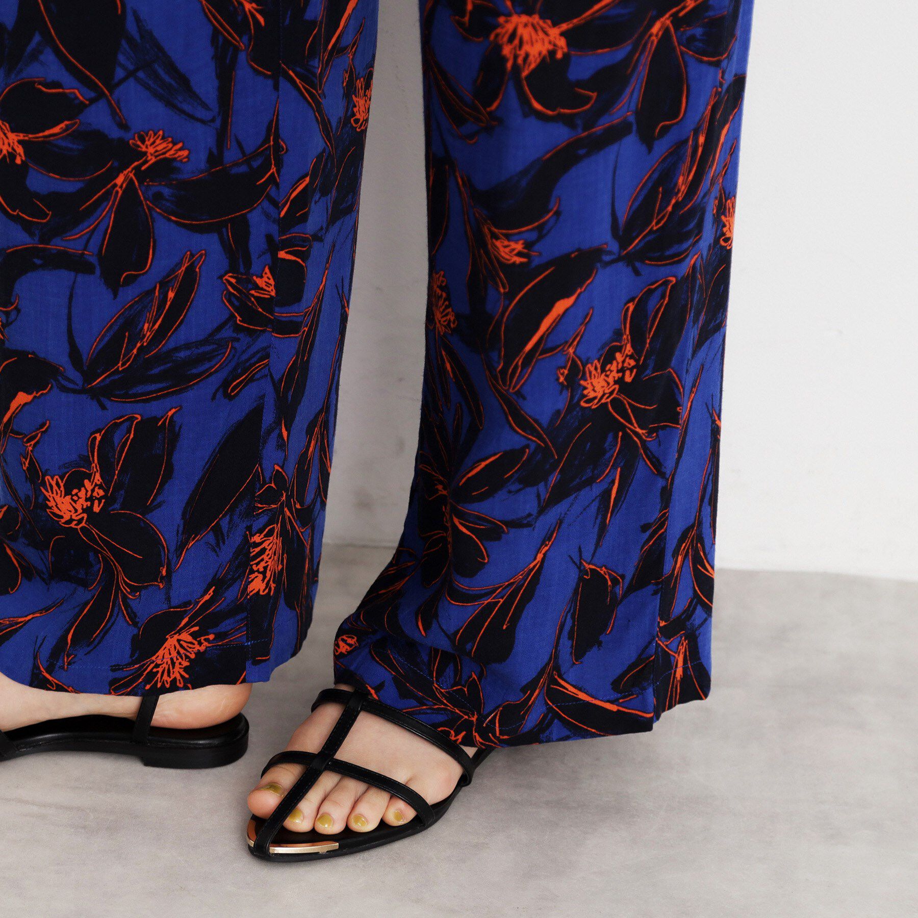 THE SHOP TK「レーヨンリネン総柄ワイドパンツ【洗える】」|その他|