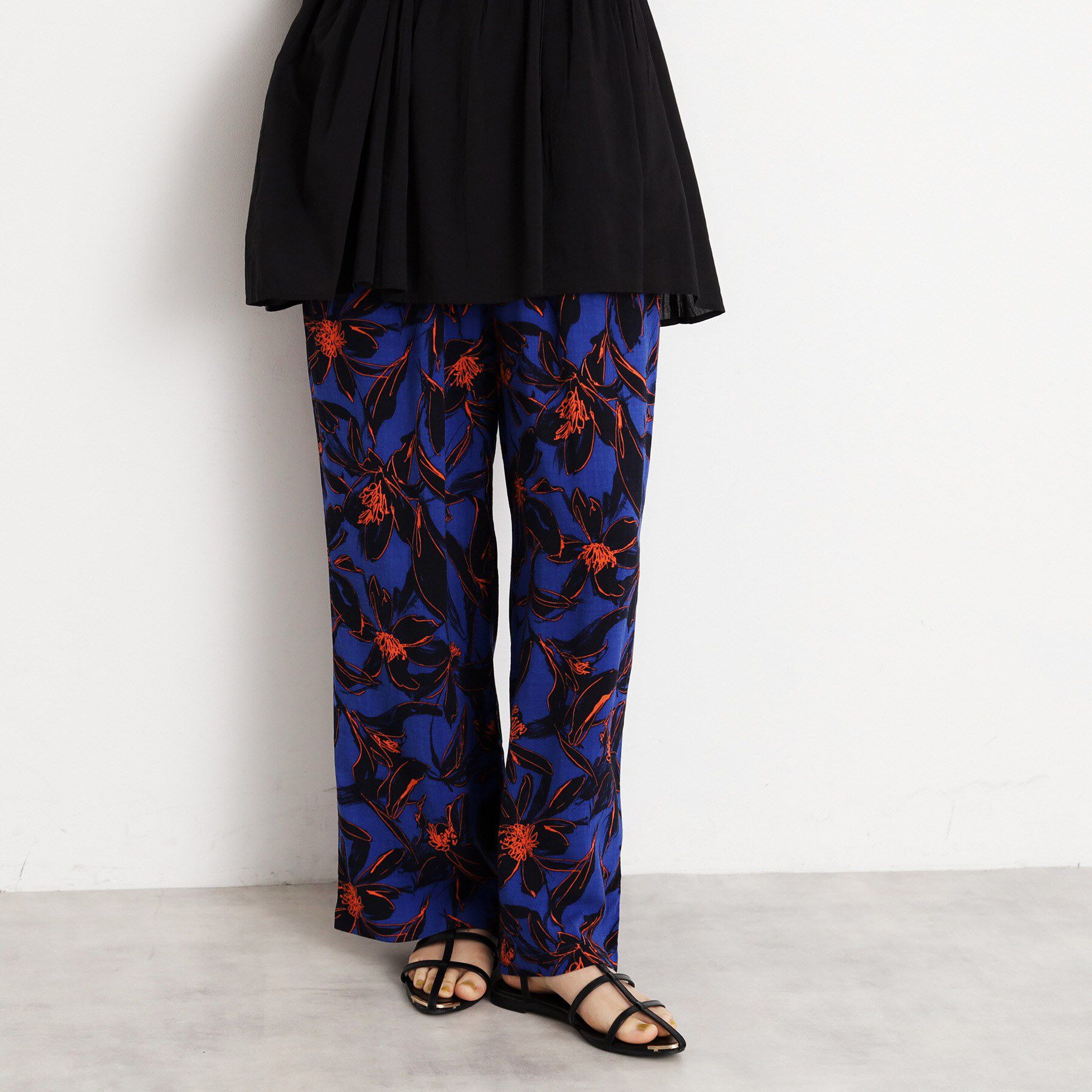 THE SHOP TK「レーヨンリネン総柄ワイドパンツ【洗える】」|その他|