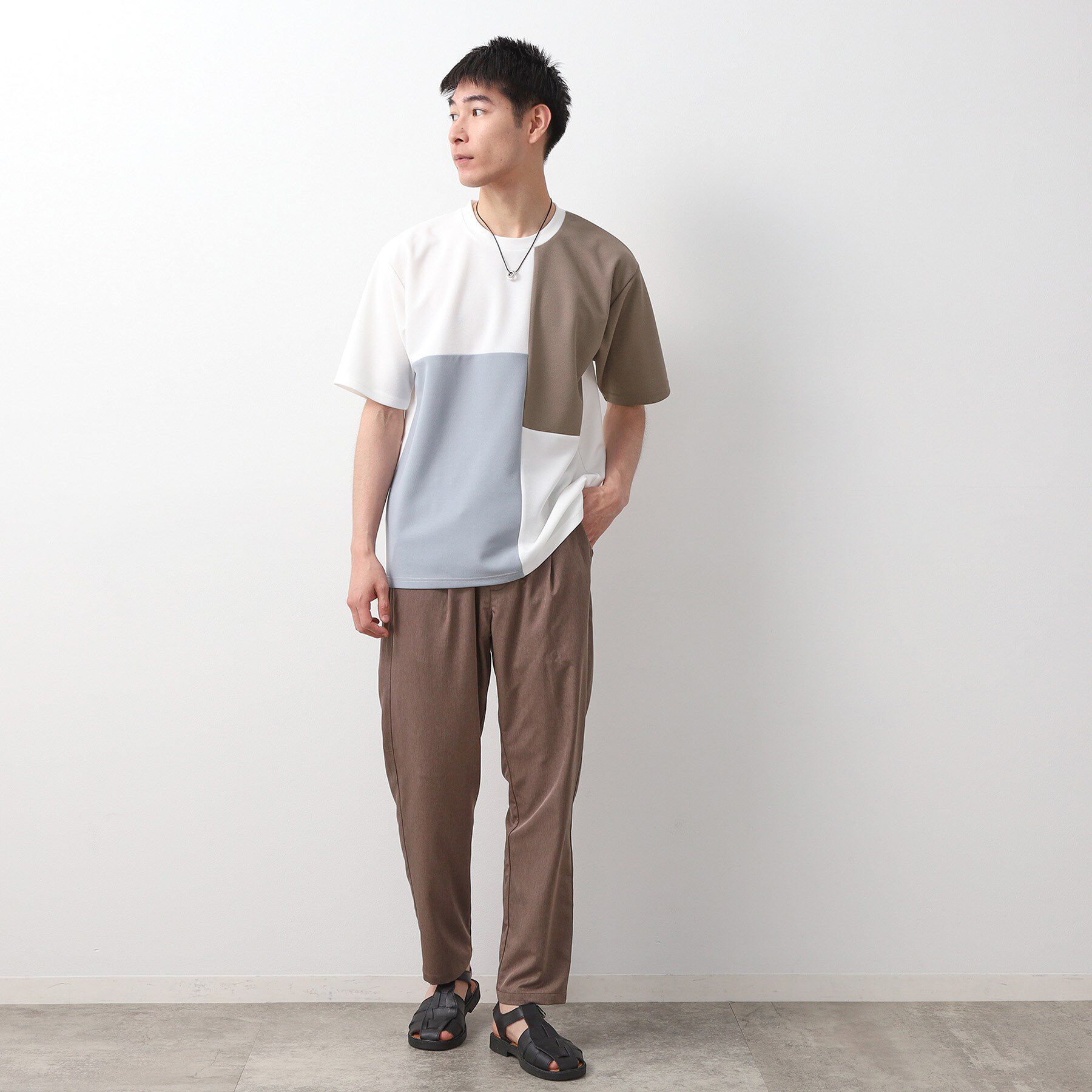 THE SHOP TK「ツイルブロッキング半袖Tシャツ」|Tシャツ・カットソー|