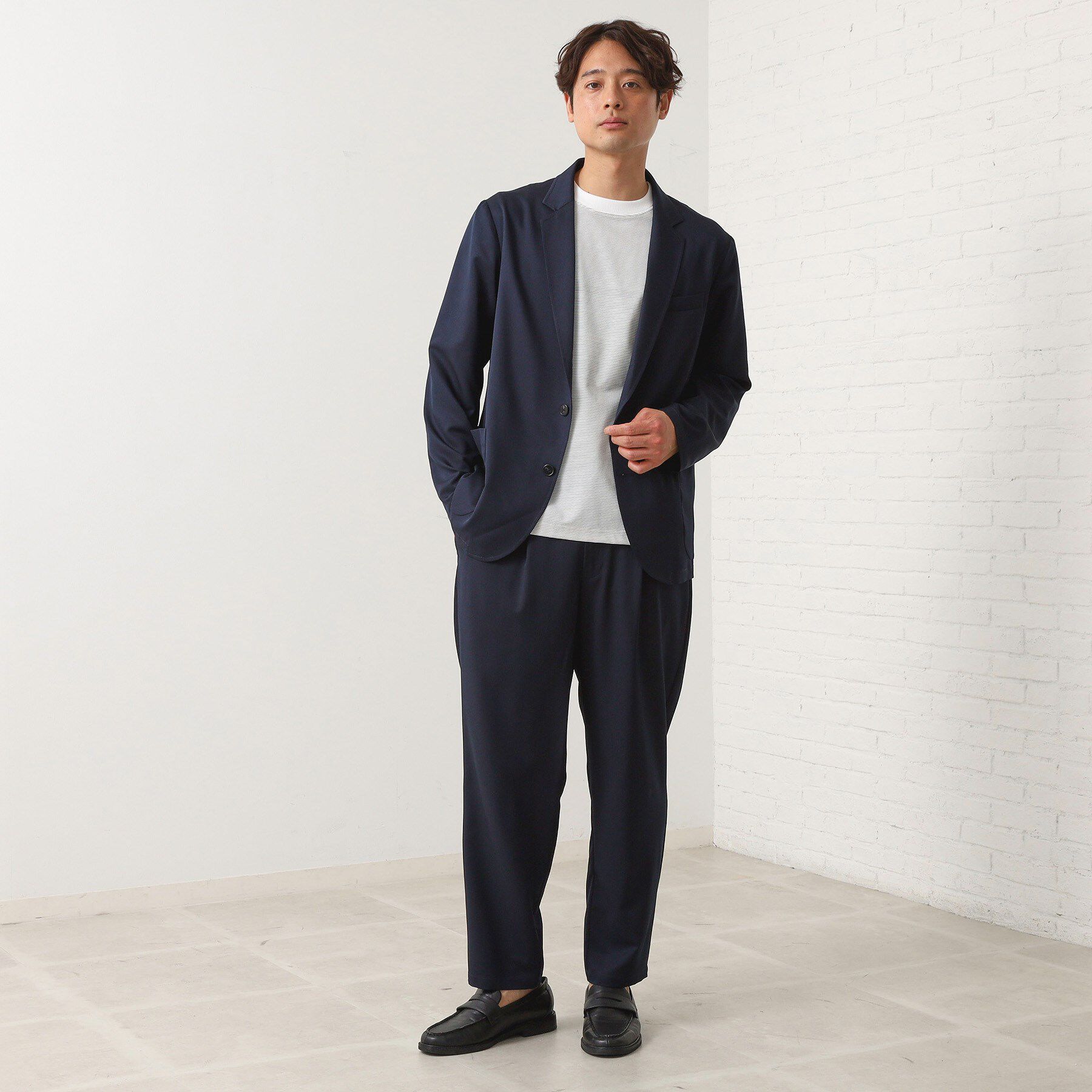 THE SHOP TK「スムースファイバーワイドイージーパンツ 【セットアップ可／UVカット／イージーケア／洗濯機OK】」|その他|