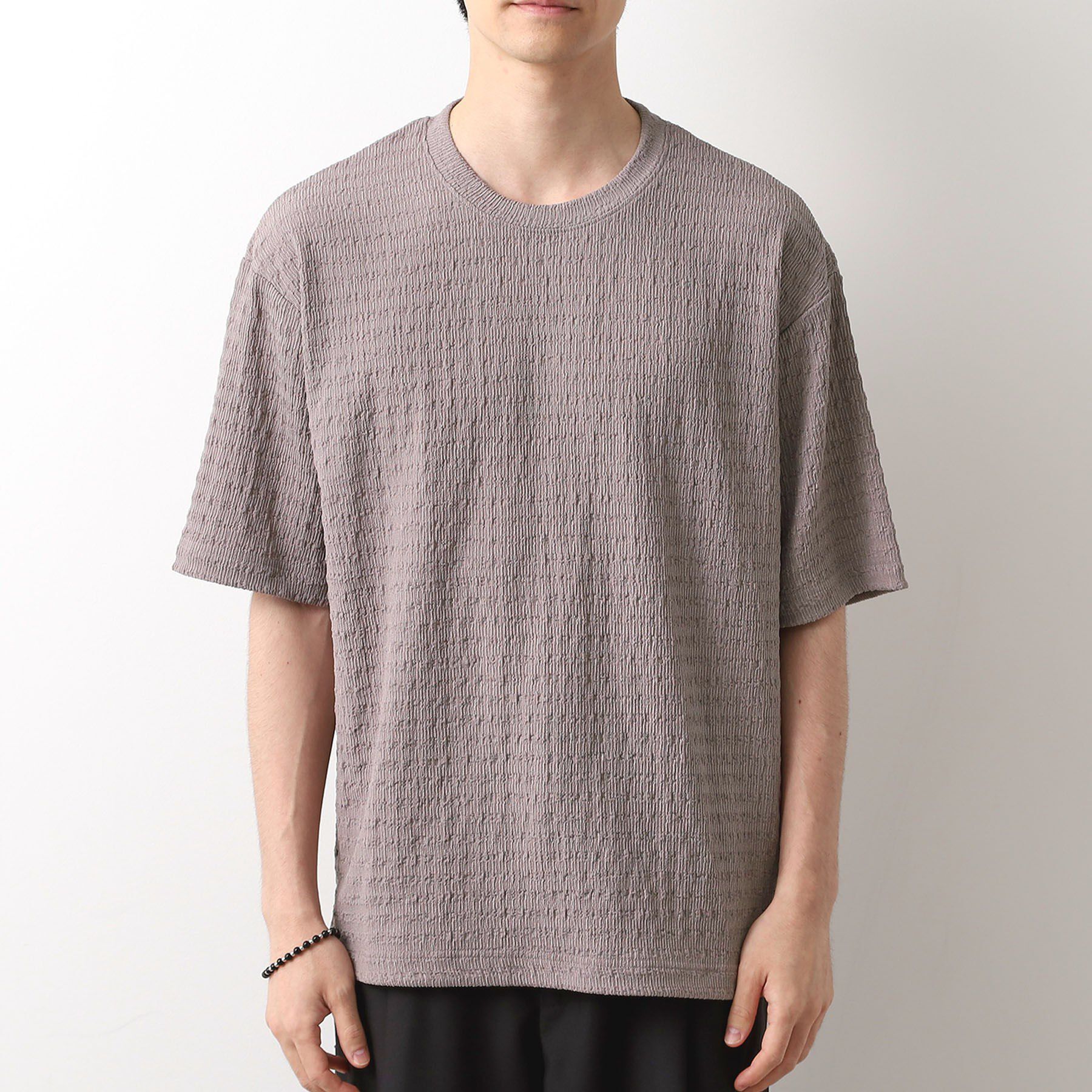 THE SHOP TK「楊柳ボーダー半袖Tシャツ【洗濯機OK】」|Tシャツ・カットソー|