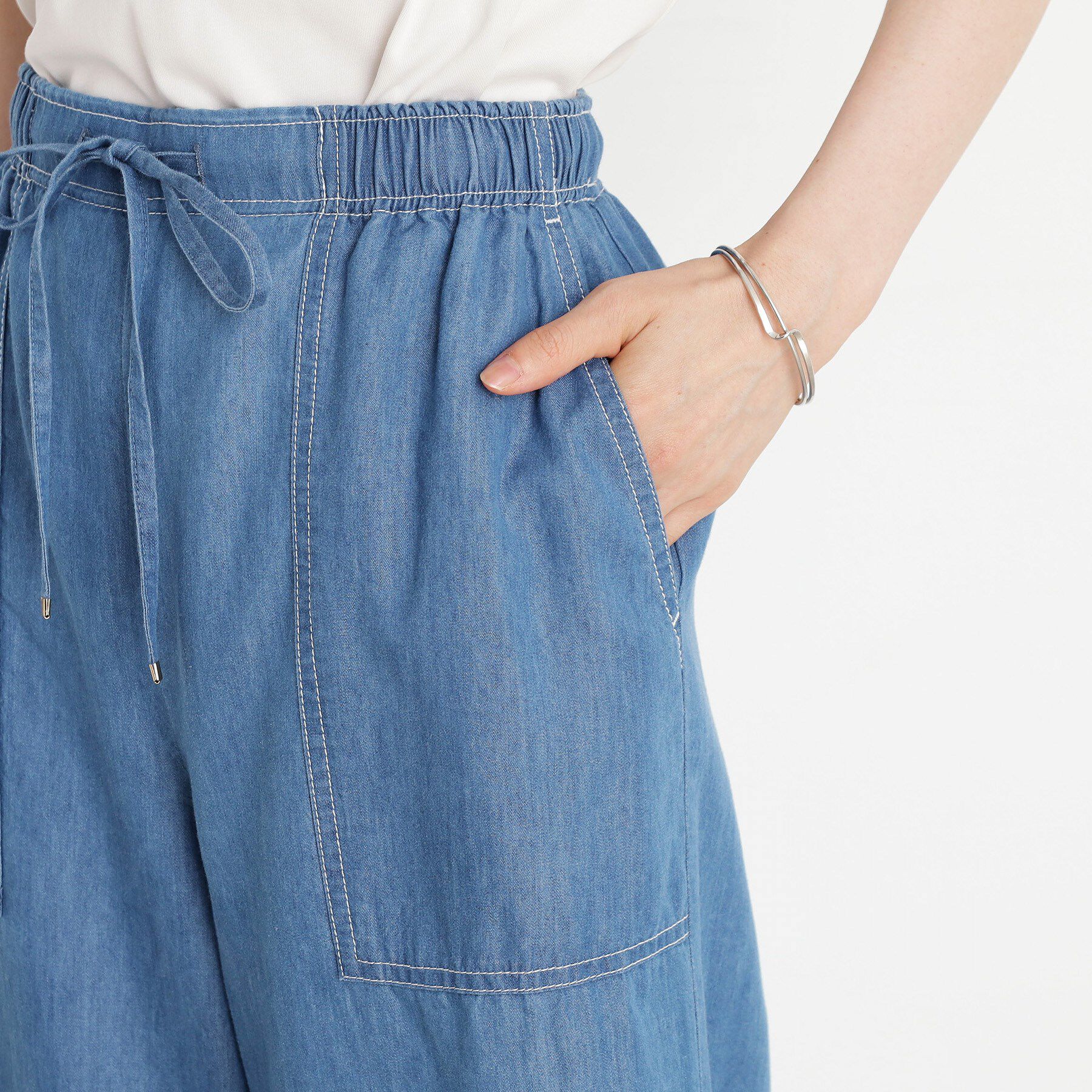 THE SHOP TK「デニムイージーワイドパンツ【洗える】」|その他|