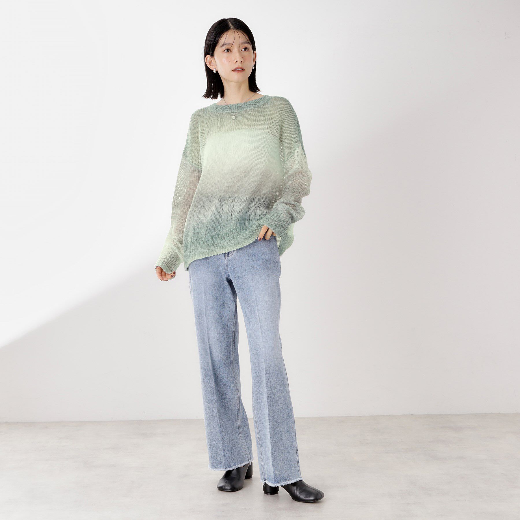 THE SHOP TK「スペースダイ透かし編みニット」|ニット・セーター|