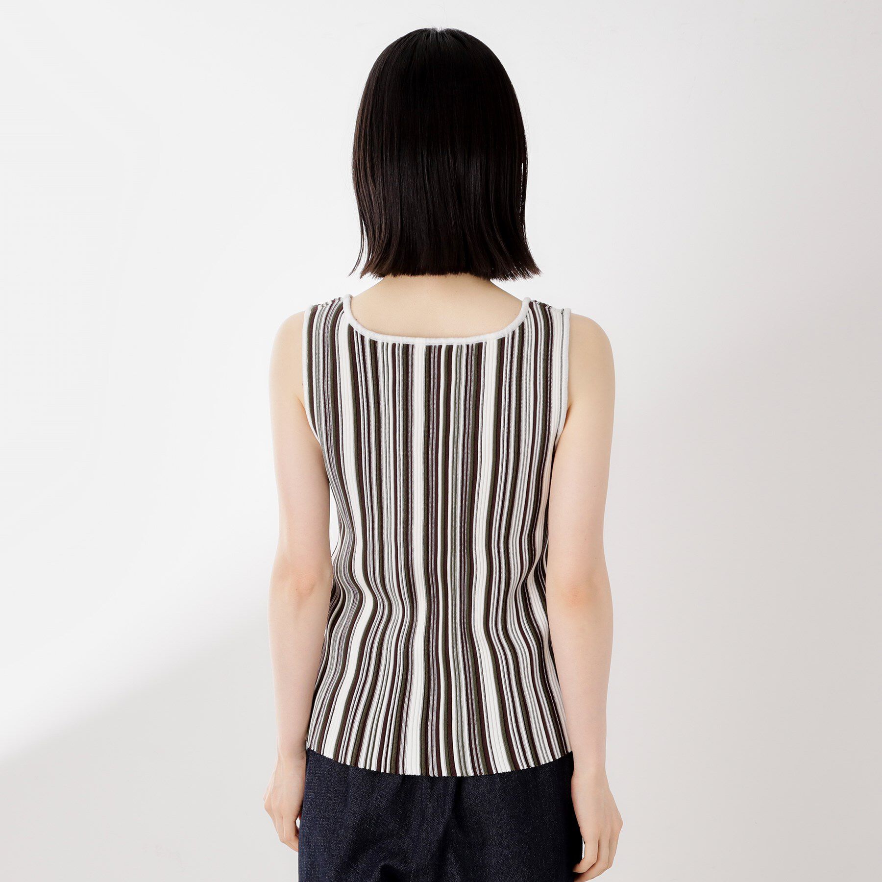 THE SHOP TK「【前後2WAY】ストライプ柄ニットタンクトップ」|ニット・セーター|