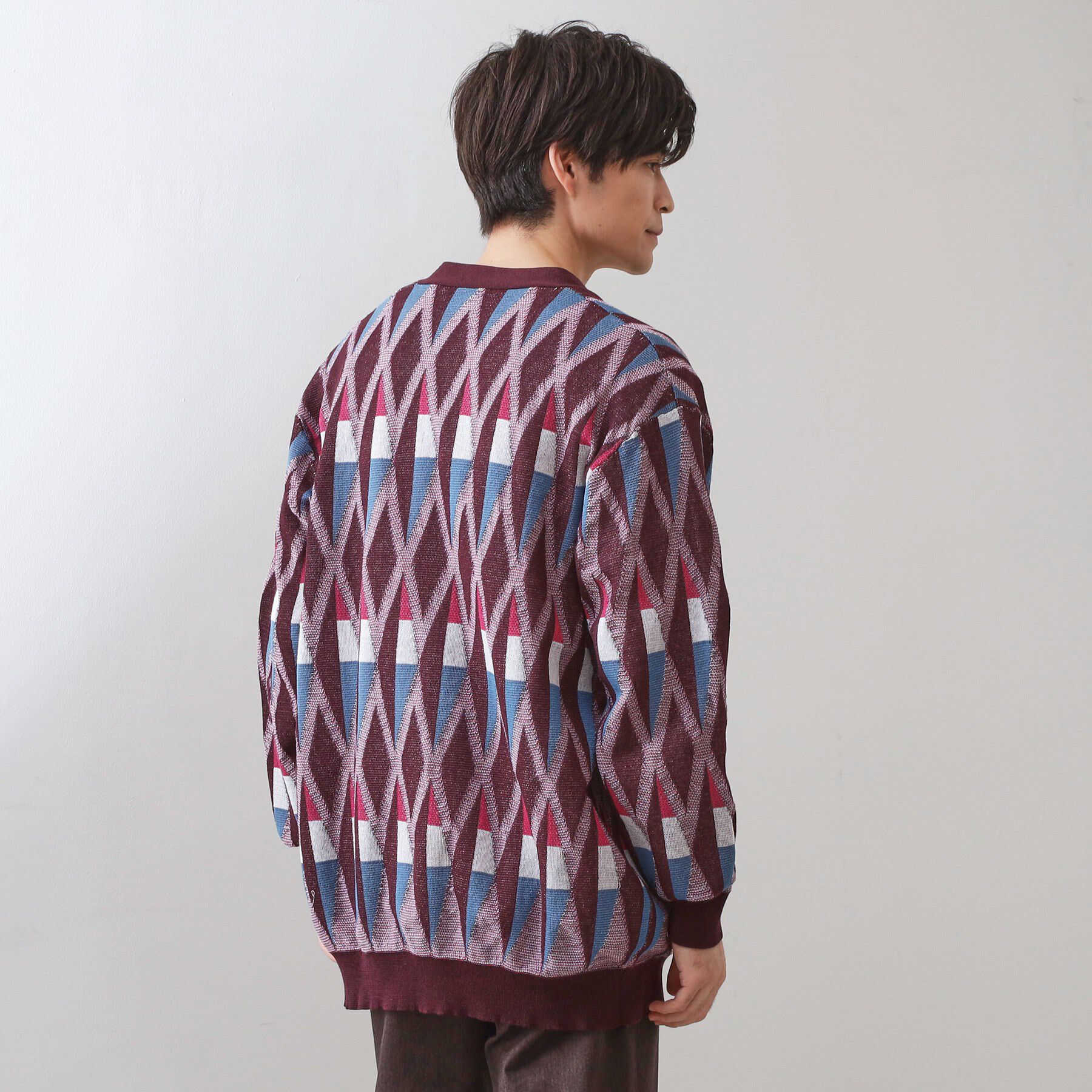 THE SHOP TK「【季節の変わり目に活躍】ニットカーディガン 選べる2デザイン(柄&無地)/洗濯機OK」|カーディガン|