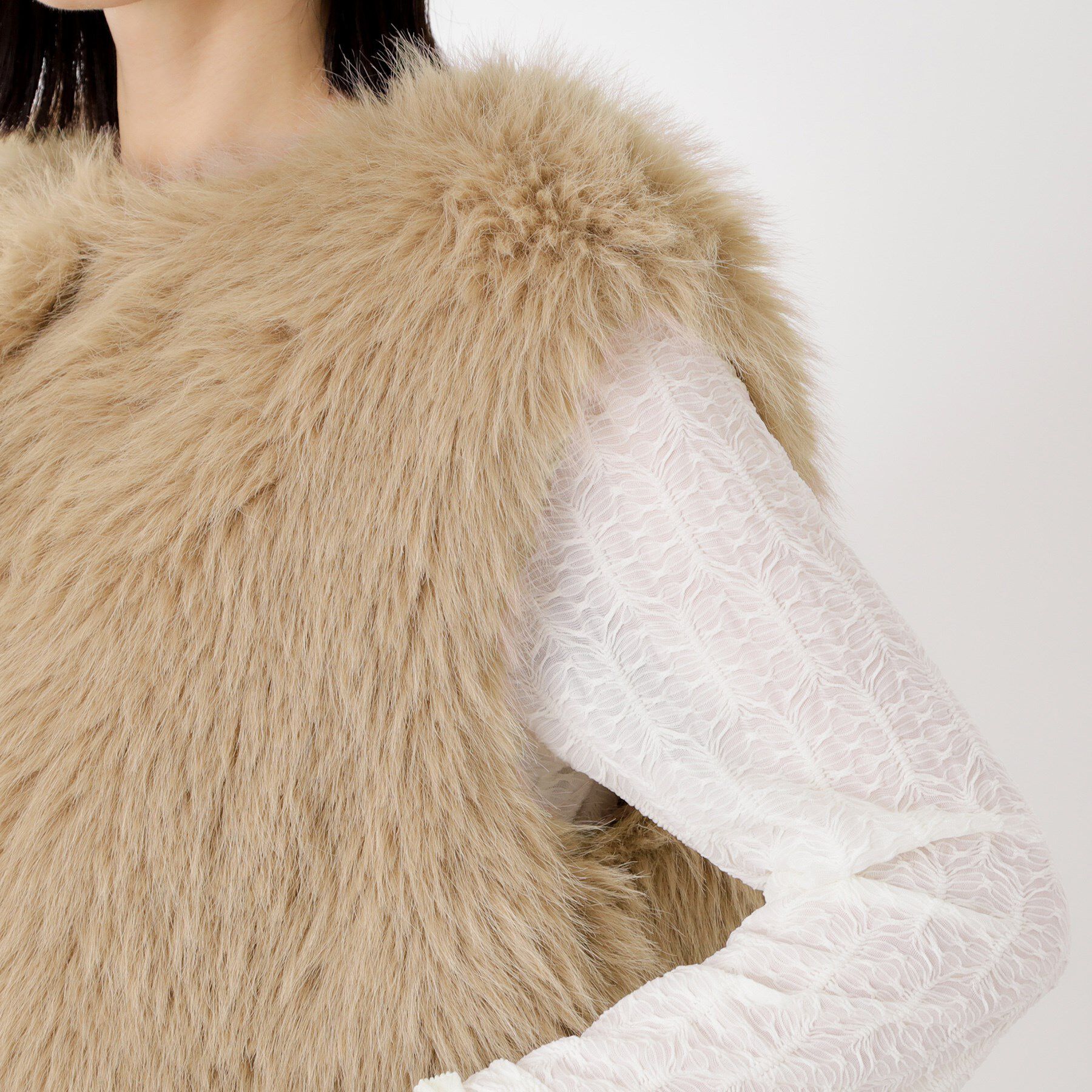 THE SHOP TK「フェイクファーベスト」|ベスト・ジレ|