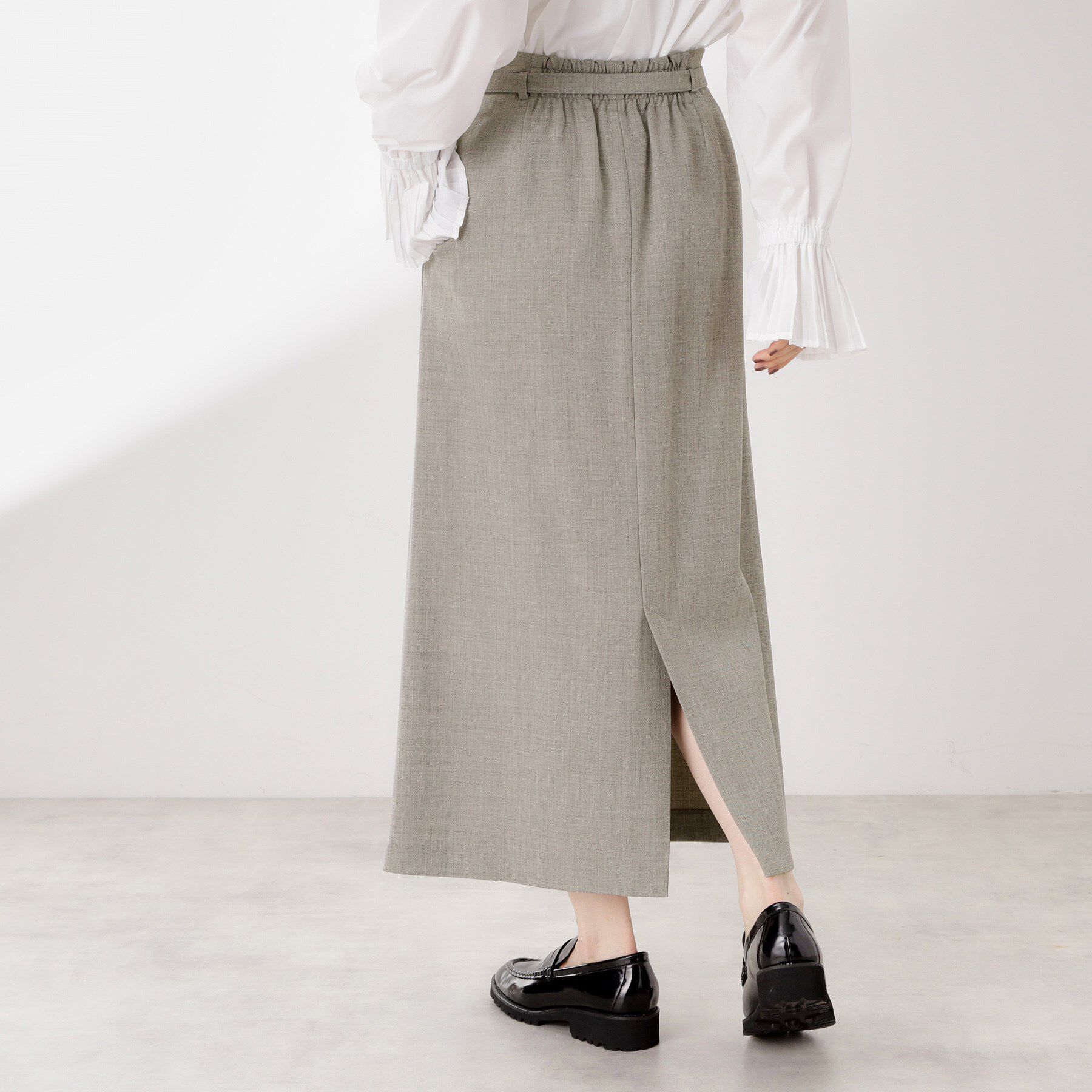 THE SHOP TK「ベルト付ナロースカート【セットアップ可】/CAVIANシリーズ」|スカート|