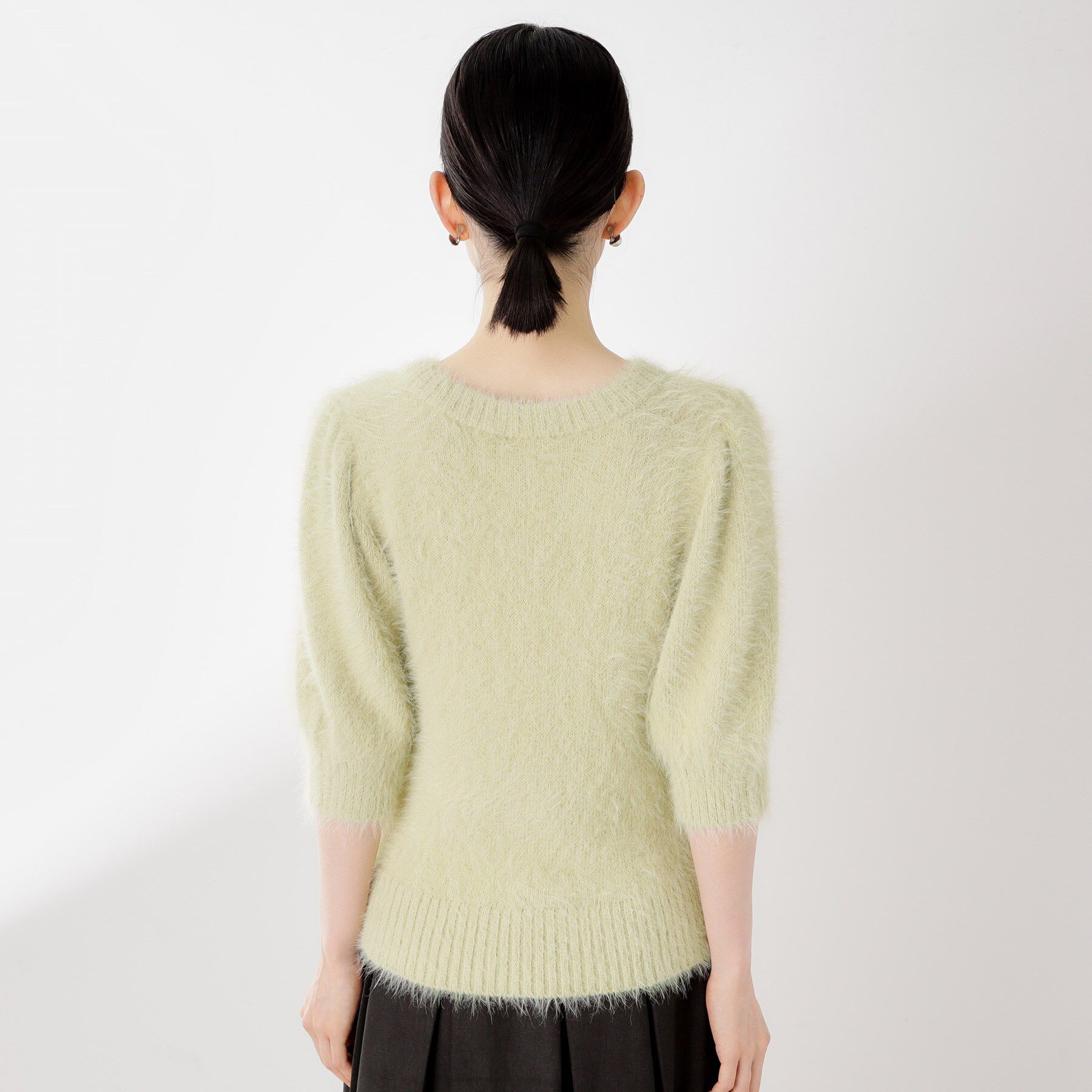 THE SHOP TK「【大人の魅力引き出す】5分袖フェザーニット/洗える」|ニット・セーター|