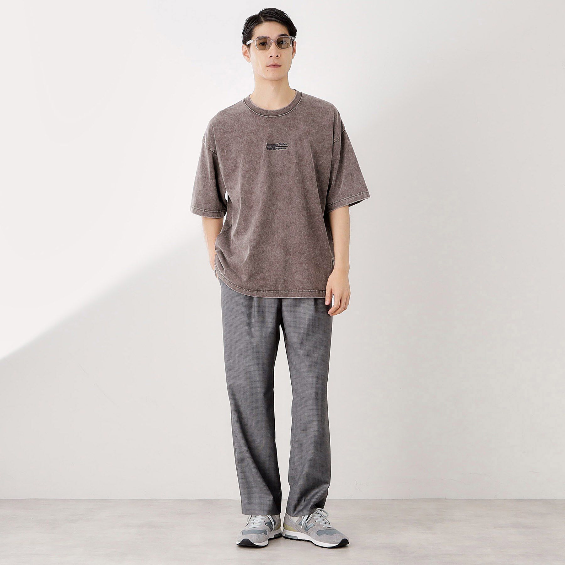 THE SHOP TK「ヴィンテージライク フェード5分袖Tシャツ 【ビッグシルエット／洗濯機OK】」|Tシャツ・カットソー|