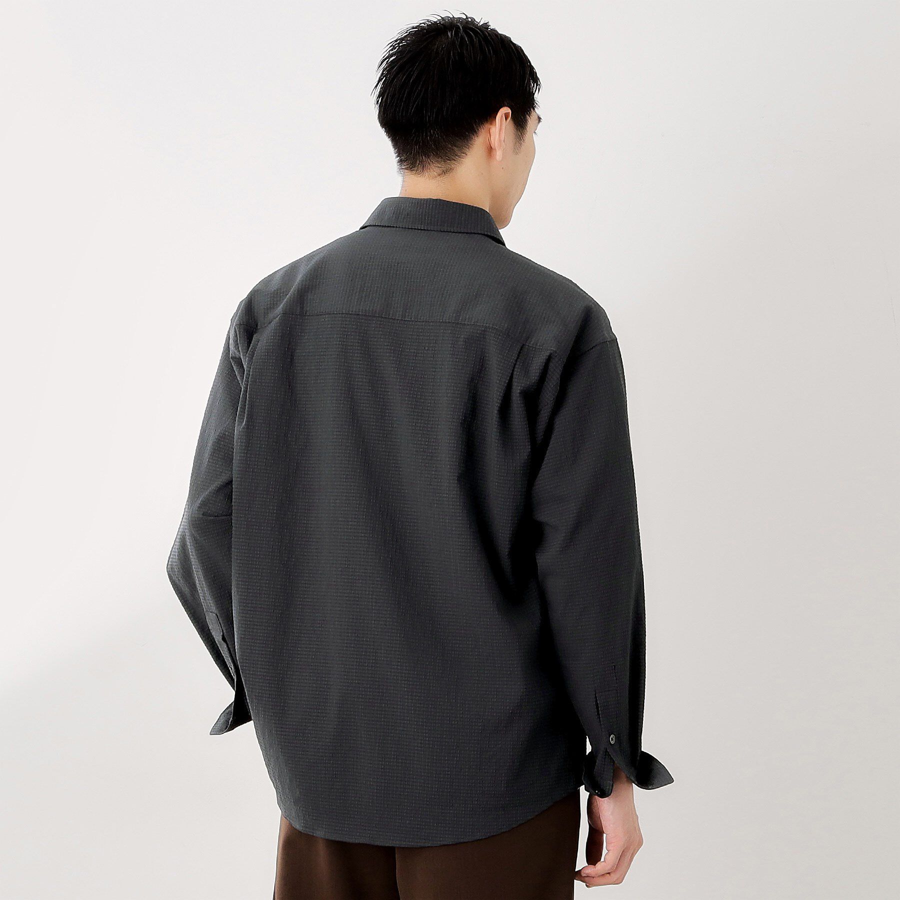 THE SHOP TK「シアサッカー長袖シャツ　【軽量/吸水速乾／イージーケア／洗濯機OK】」|シャツ・ブラウス|