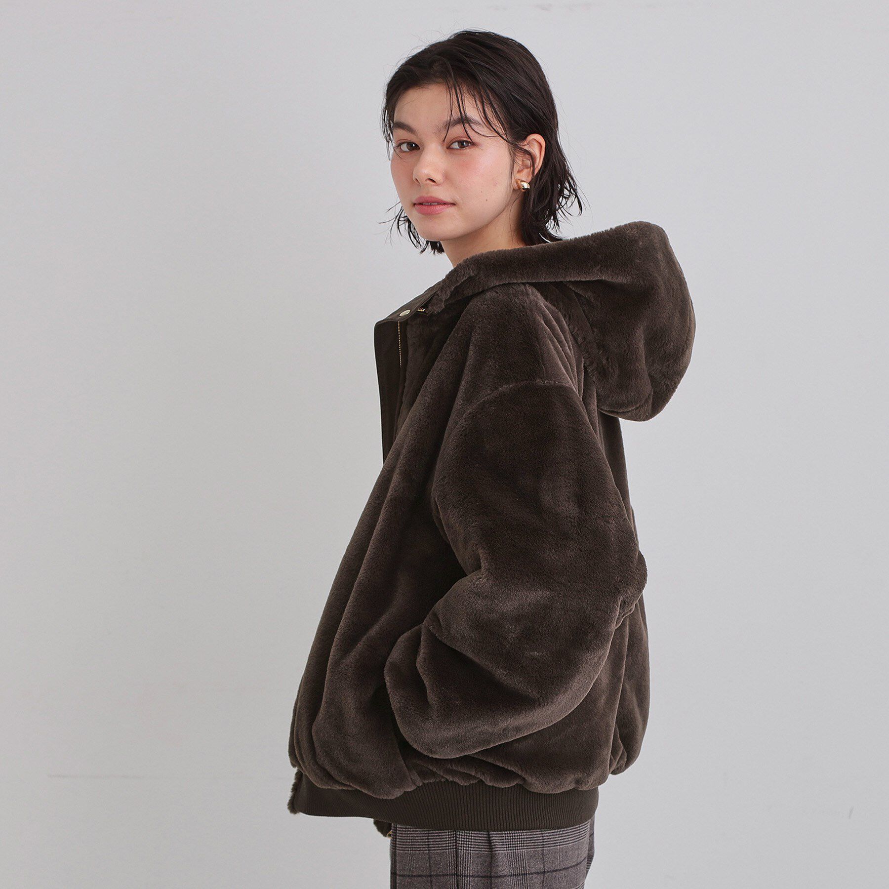 THE SHOP TK「【2WAY/洗える】リバーシブル フェイクファーブルゾン」|ブルゾン・スタジャン|