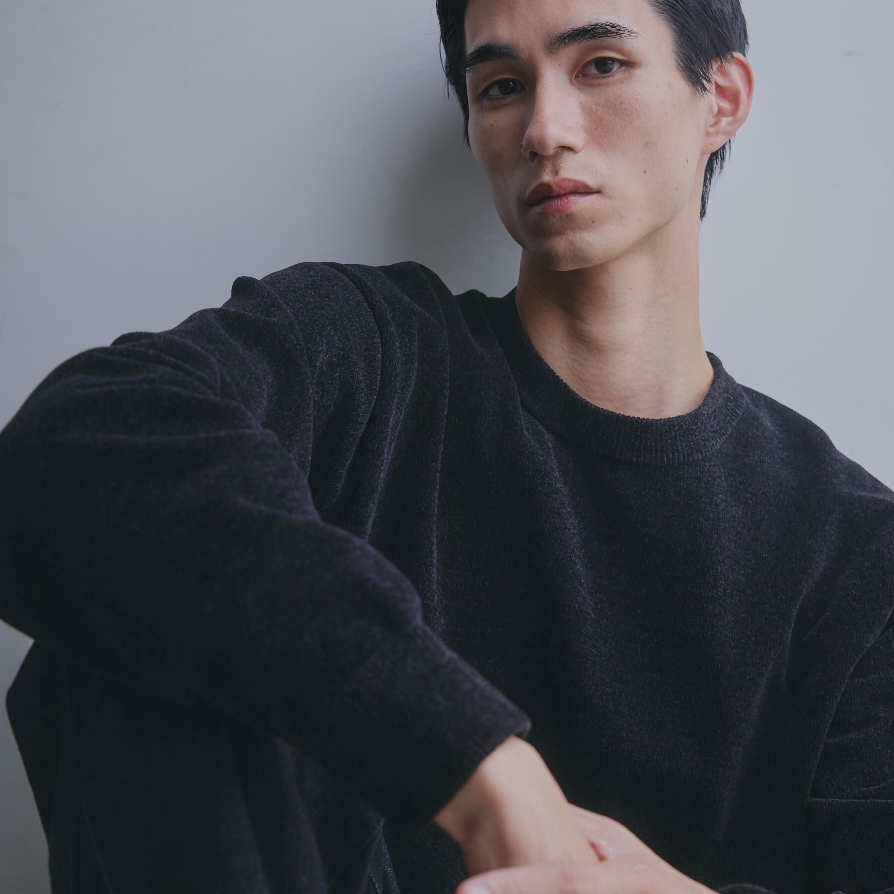 THE SHOP TK「【触れるたびに心地良い】ライトモールニット　洗濯機OK/ユニセックスでおすすめ！」|ニット・セーター|ブラック(019)