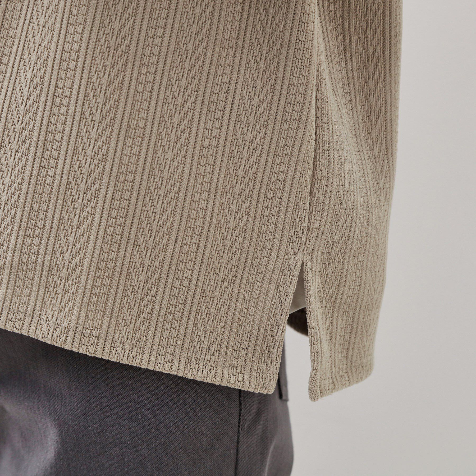 THE SHOP TK「【セットでお買い得！】モールニットカーディガン＋長袖Tシャツ　洗濯機OK/吸水速乾・毛玉になりにくい」|カーディガン|