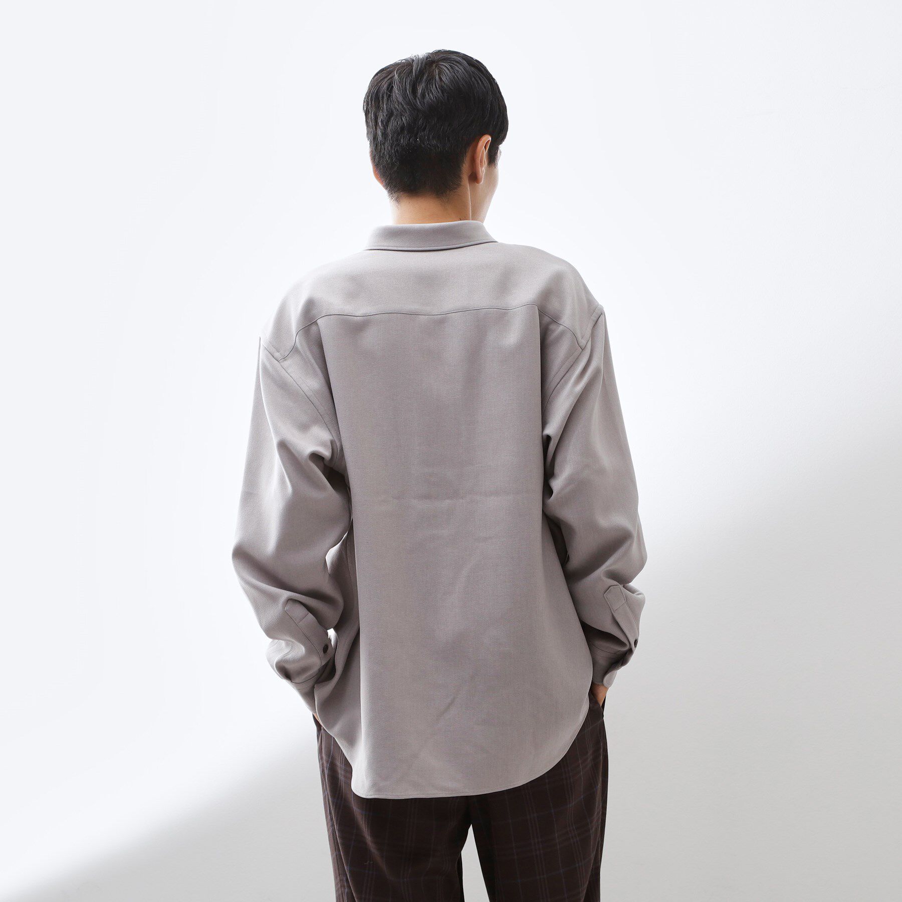 THE SHOP TK「【大人のきれいめカジュアルに】ウールライク長袖シャツ 洗濯機OK」|シャツ・ブラウス|