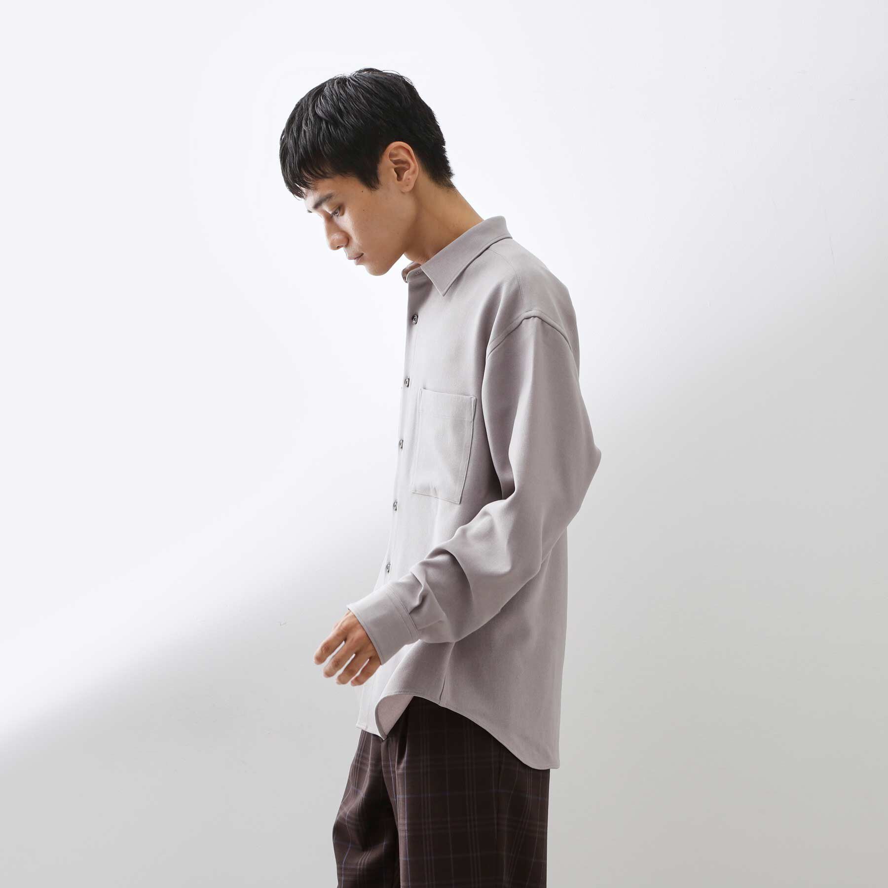 THE SHOP TK「【大人のきれいめカジュアルに】ウールライク長袖シャツ 洗濯機OK」|シャツ・ブラウス|