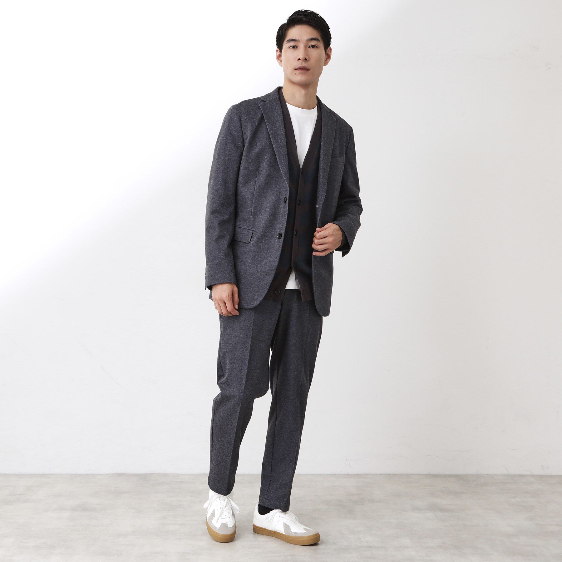 THE SHOP TK「起毛TRジャージジャケット 【洗濯機OK／ストレッチ／セットアップ可】」|テーラードジャケット|