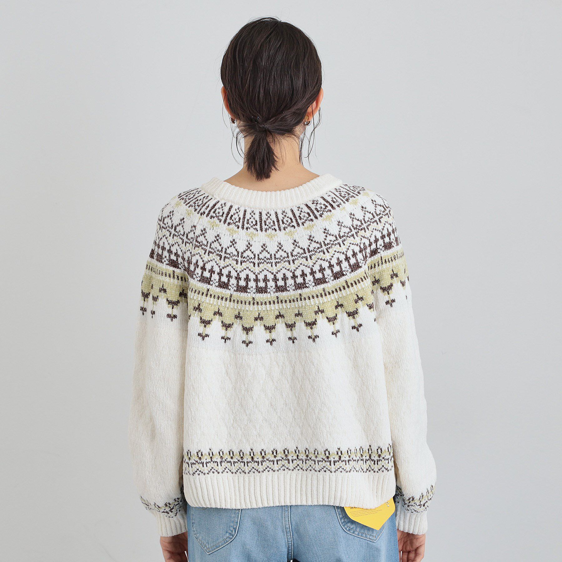 THE SHOP TK「上品さと少しの遊び心を モール求心柄ニット」|ニット・セーター|