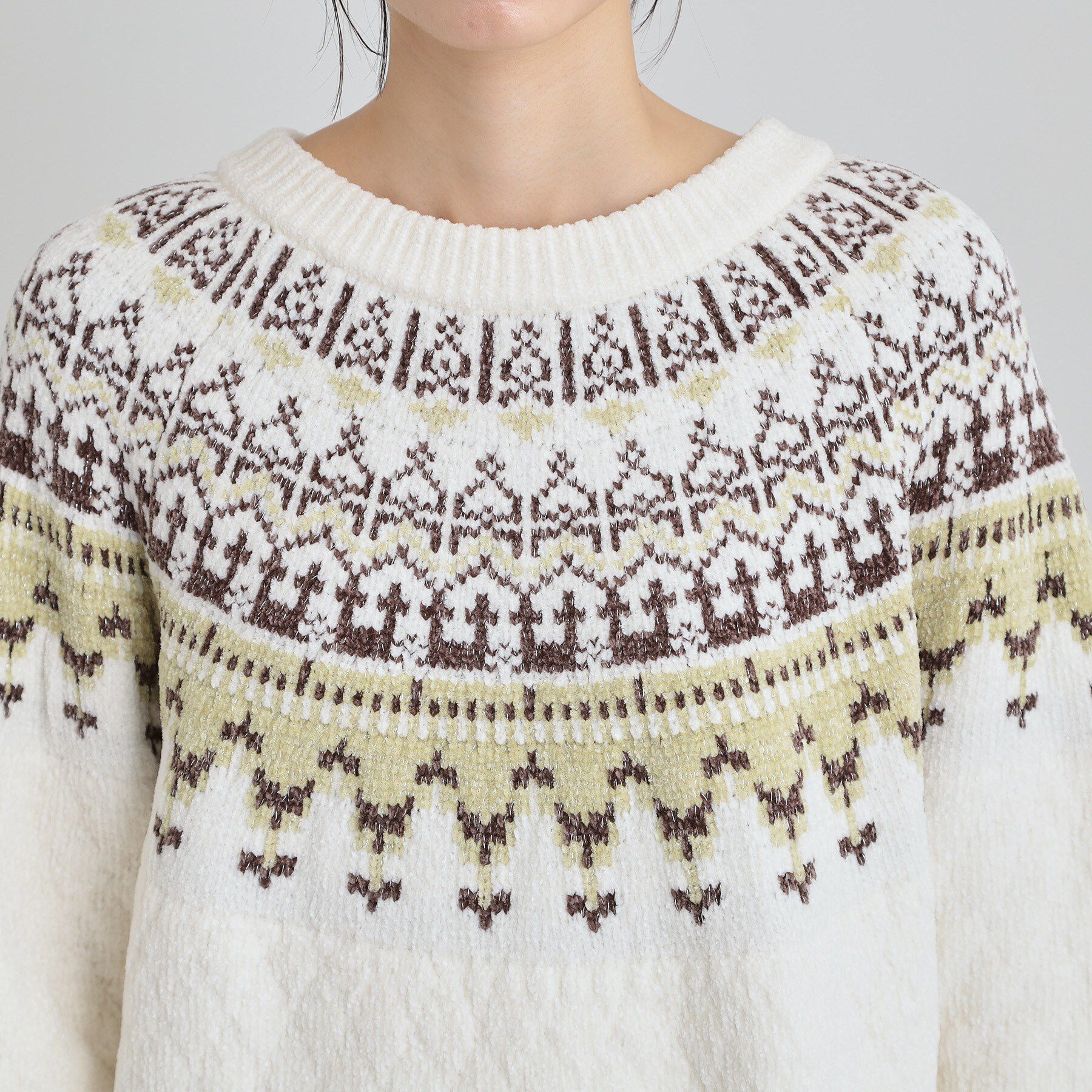 THE SHOP TK「上品さと少しの遊び心を モール求心柄ニット」|ニット・セーター|