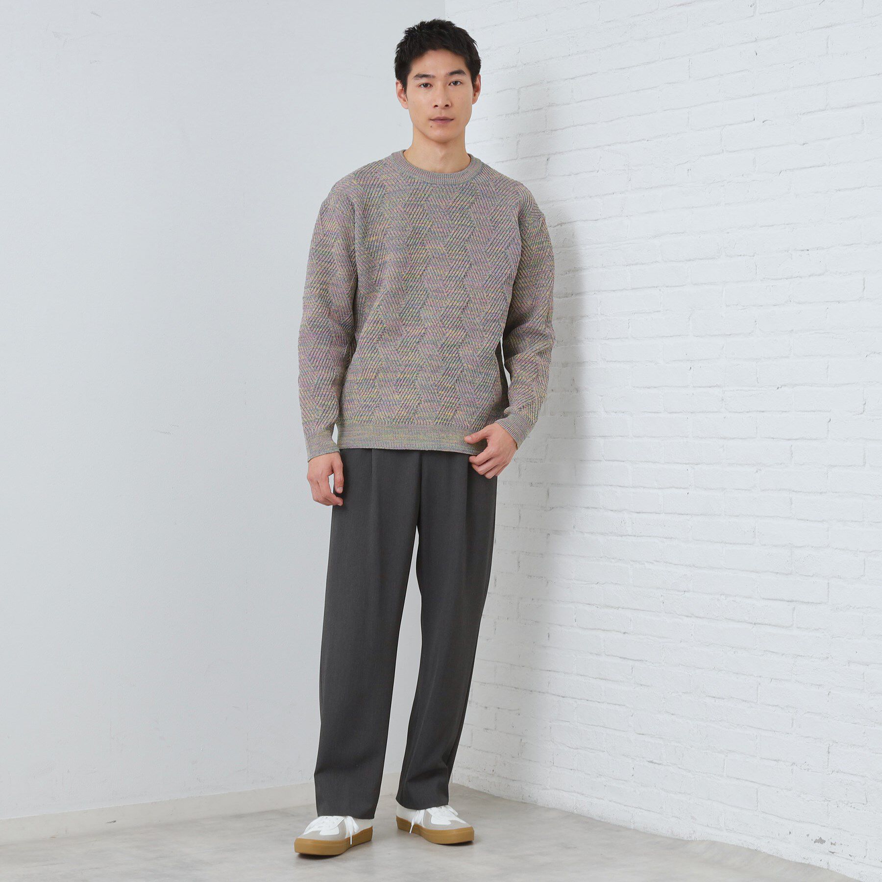 THE SHOP TK「【頑張りすぎないオシャレ】ミックスヤーンニット　洗濯機OK／軽量」|ニット・セーター|