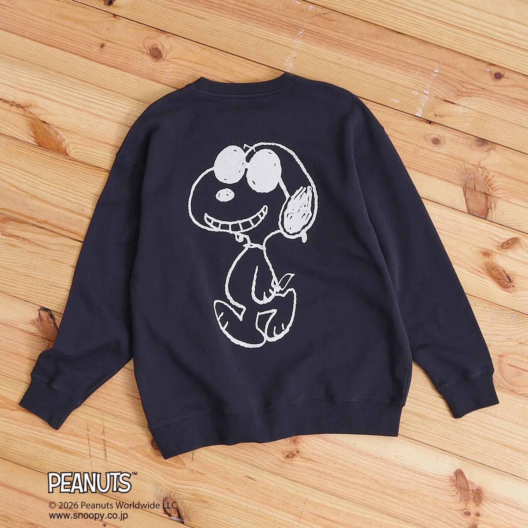 THE SHOP TK「PEANUTS ／ ピーナッツ スヌーピー ミニ裏毛スウェット」|パーカー|ネイビー(094)