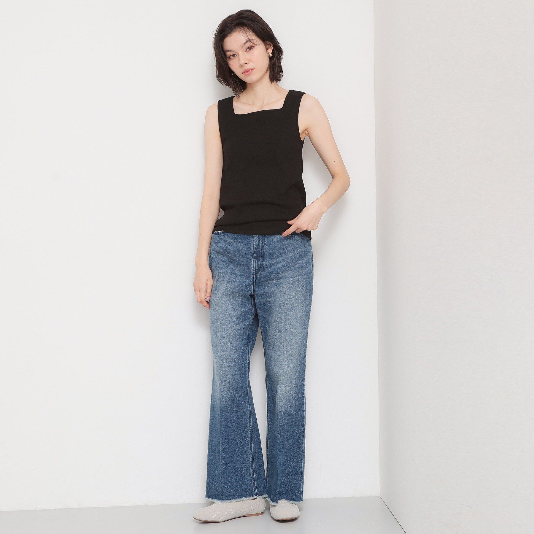 THE SHOP TK「【前後2WAY】スクエアネックテレコタンク」|キャミソール|