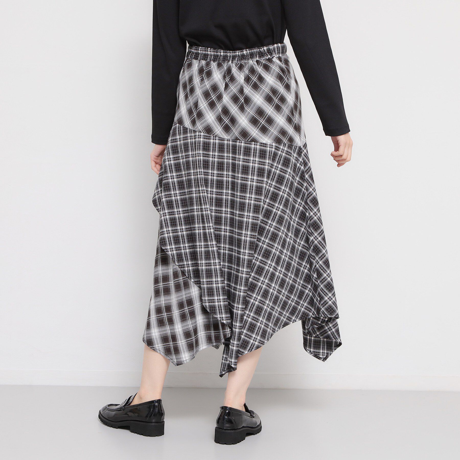 THE SHOP TK「チェック柄アシンメトリースカート」|スカート|
