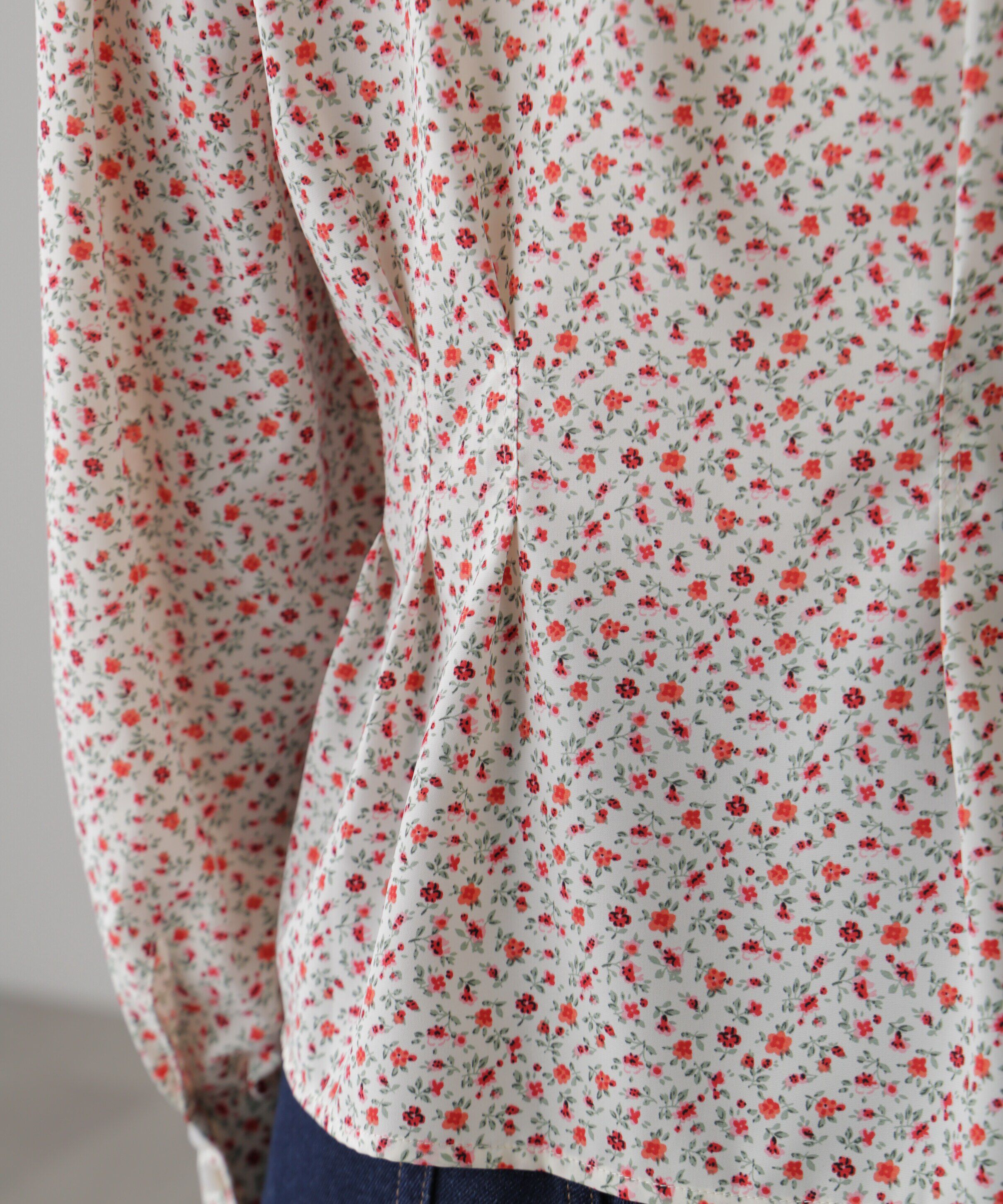  「ウエストタック花柄ブラウス」|シャツ・ブラウス|