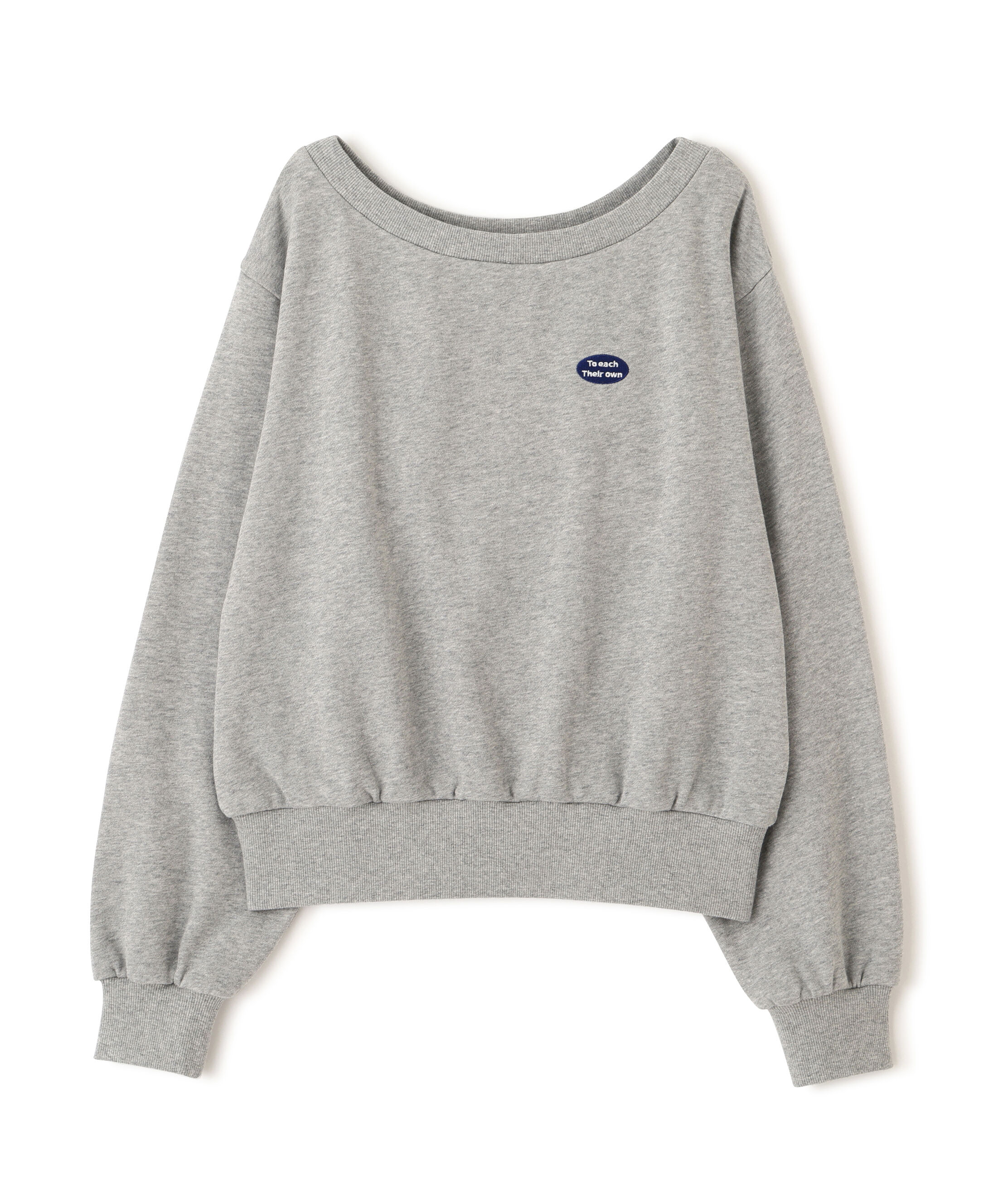 「オフショルワンポイント刺繍スウェット」|Tシャツ・カットソー|