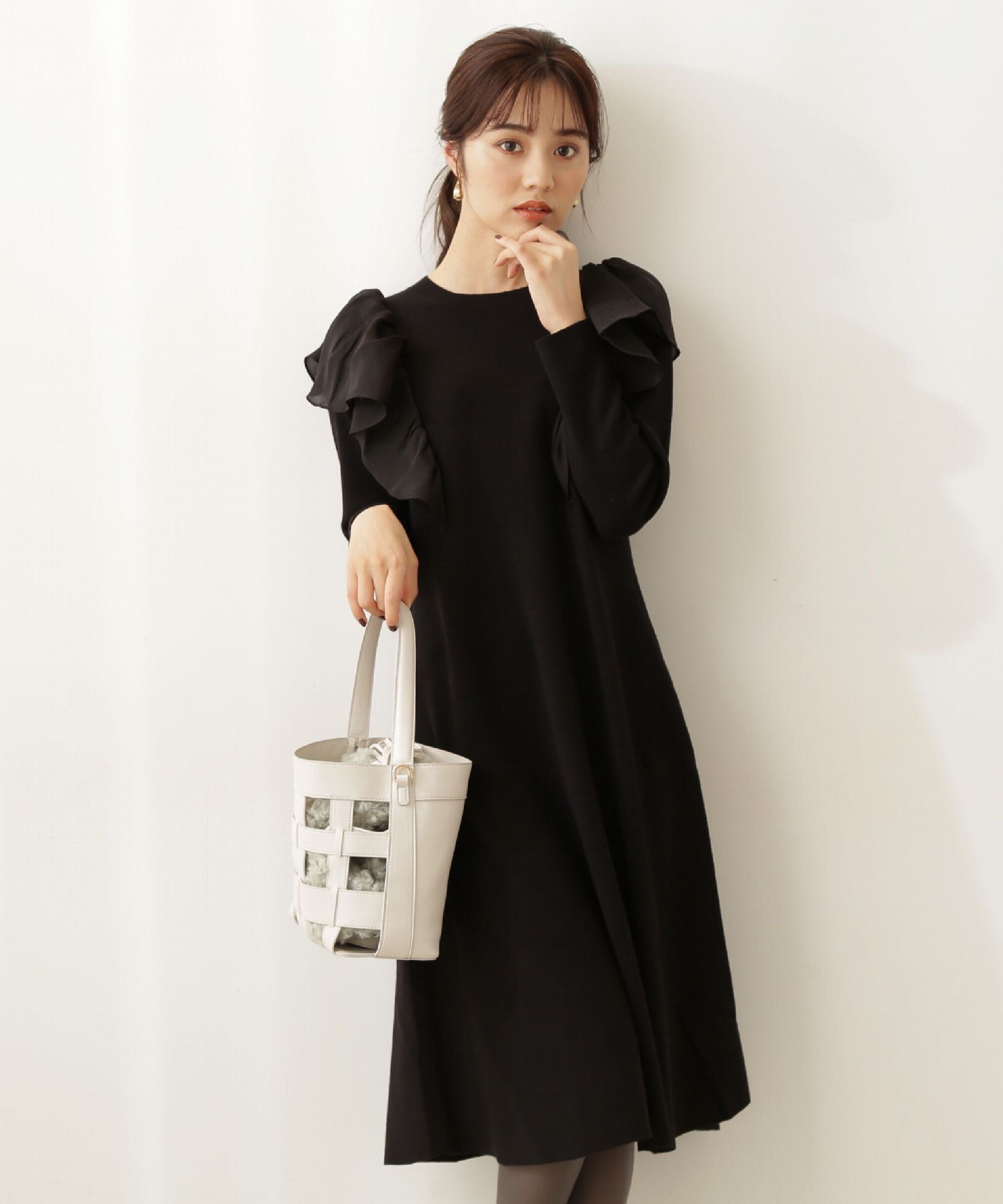 PROPORTION BODY DRESSING「ラッフルAラインニットワンピース」|ワンピース|