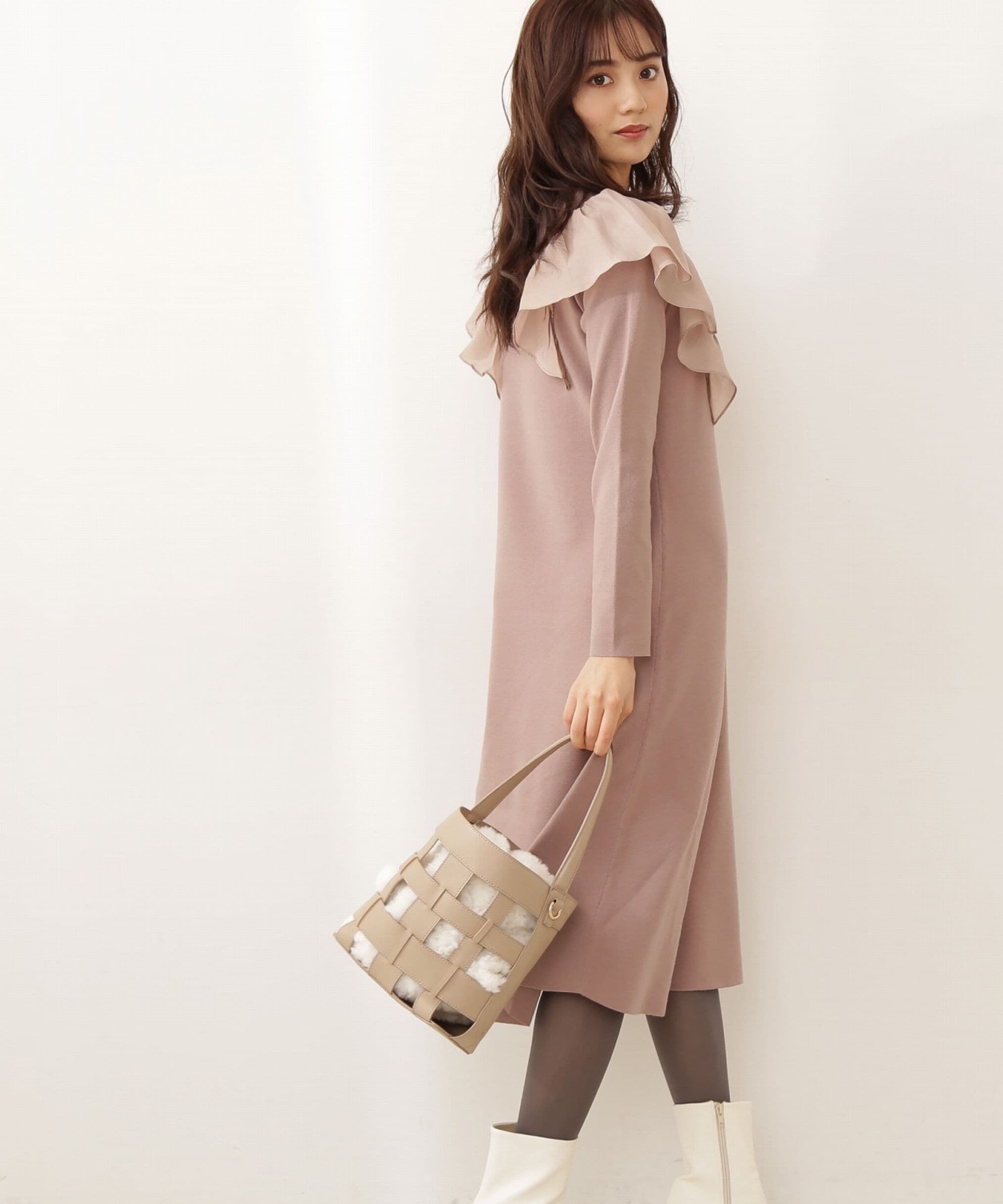 PROPORTION BODY DRESSING「ラッフルAラインニットワンピース」|ワンピース|