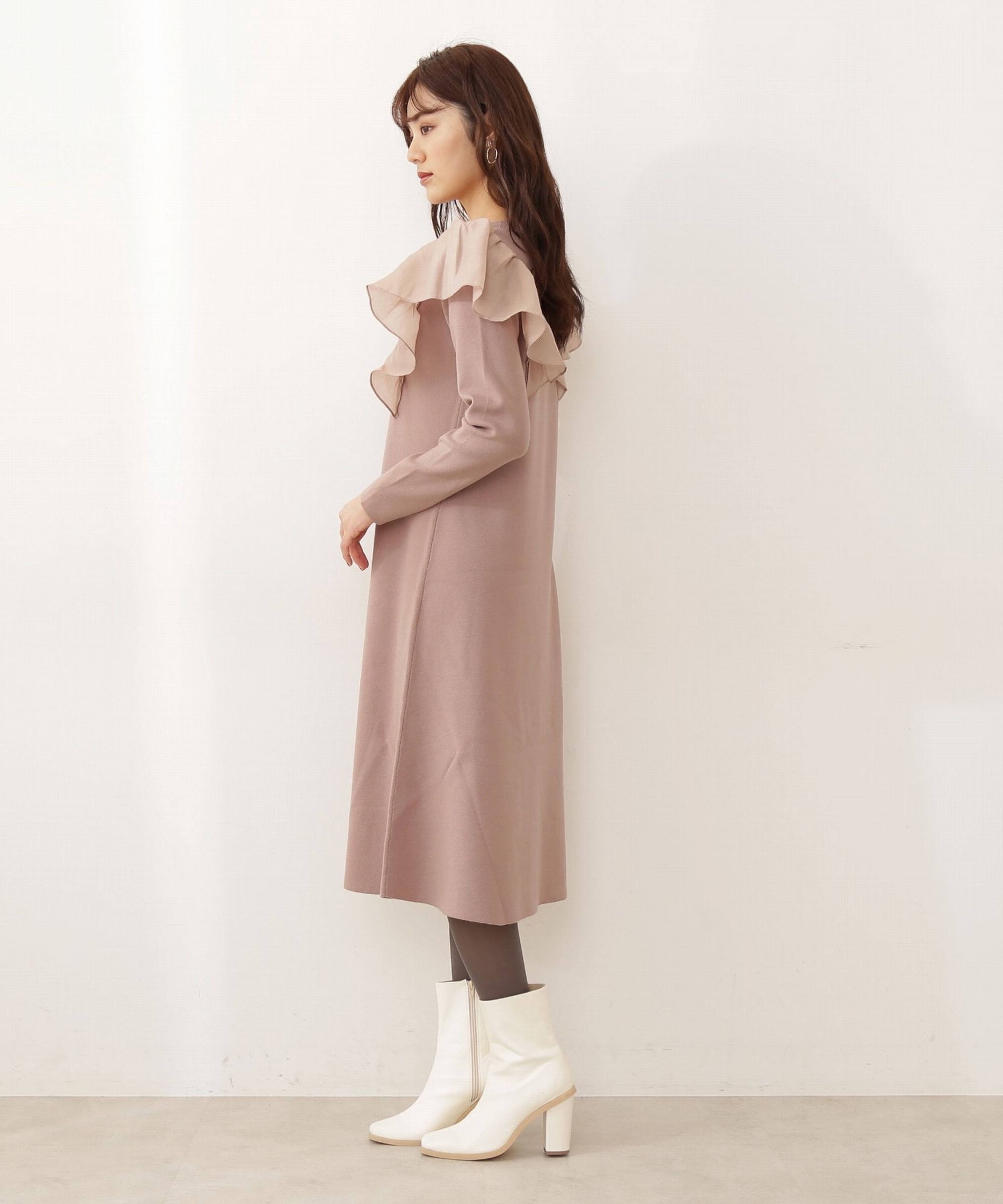 PROPORTION BODY DRESSING「ラッフルAラインニットワンピース」|ワンピース|