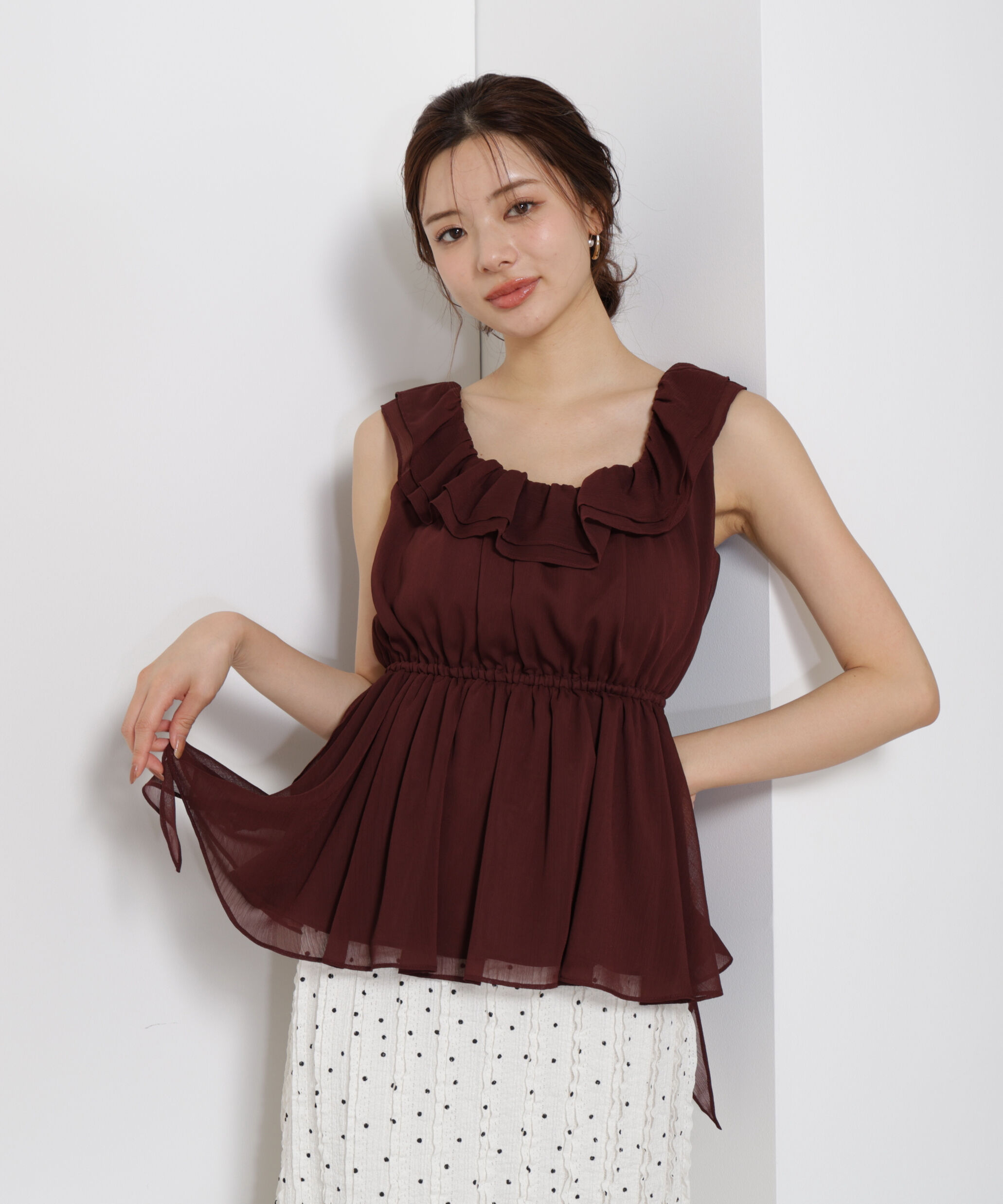 PROPORTION BODY DRESSING「＜ウォッシャブル＞フリルギャザーブラウス」|シャツ・ブラウス|