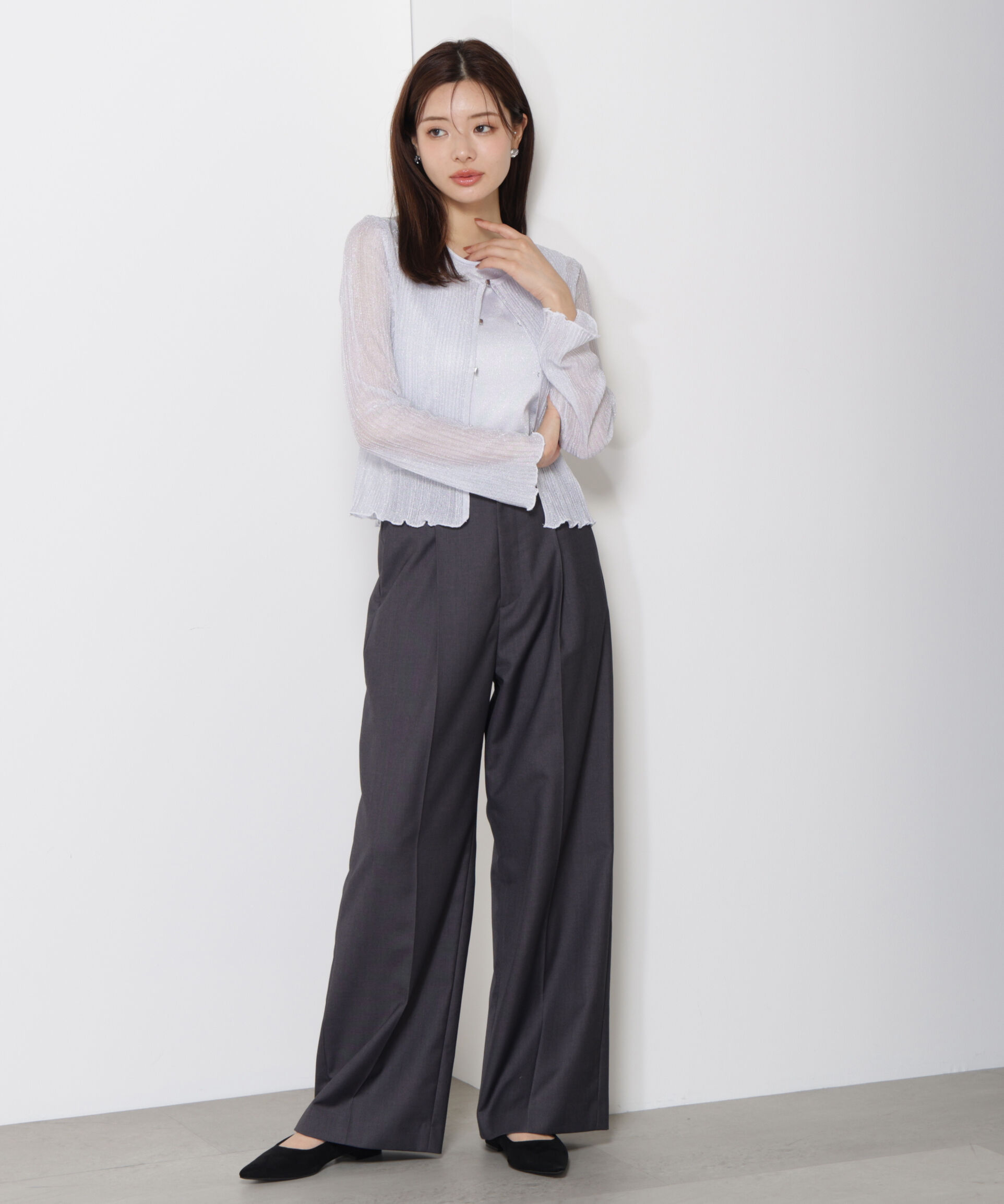 PROPORTION BODY DRESSING「＜ウォッシャブル＞イージーワイドパンツ」|その他|チャコール2