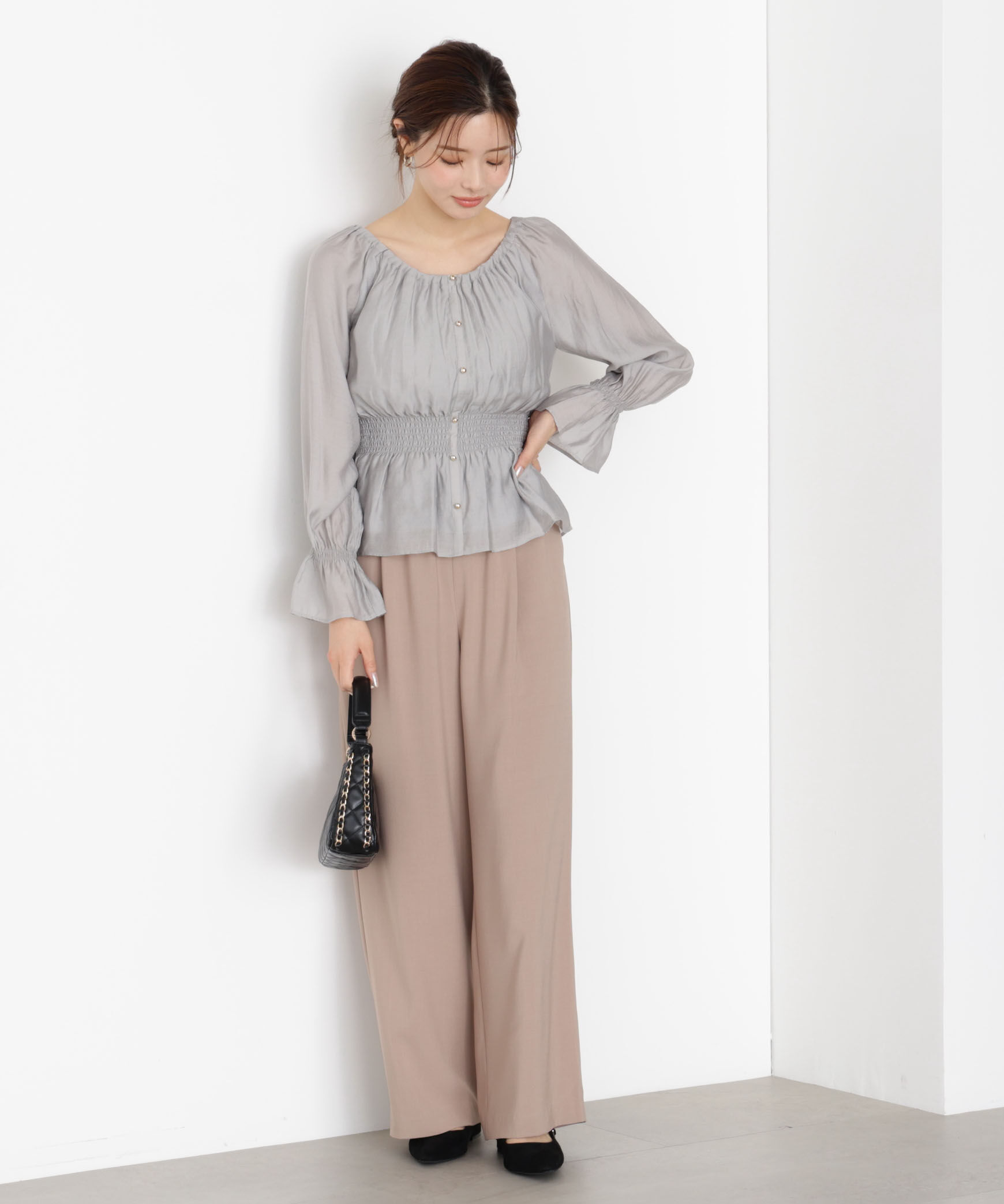 PROPORTION BODY DRESSING「＜ウォッシャブル＞ウエストゴムワイドパンツ 25AW」|その他|