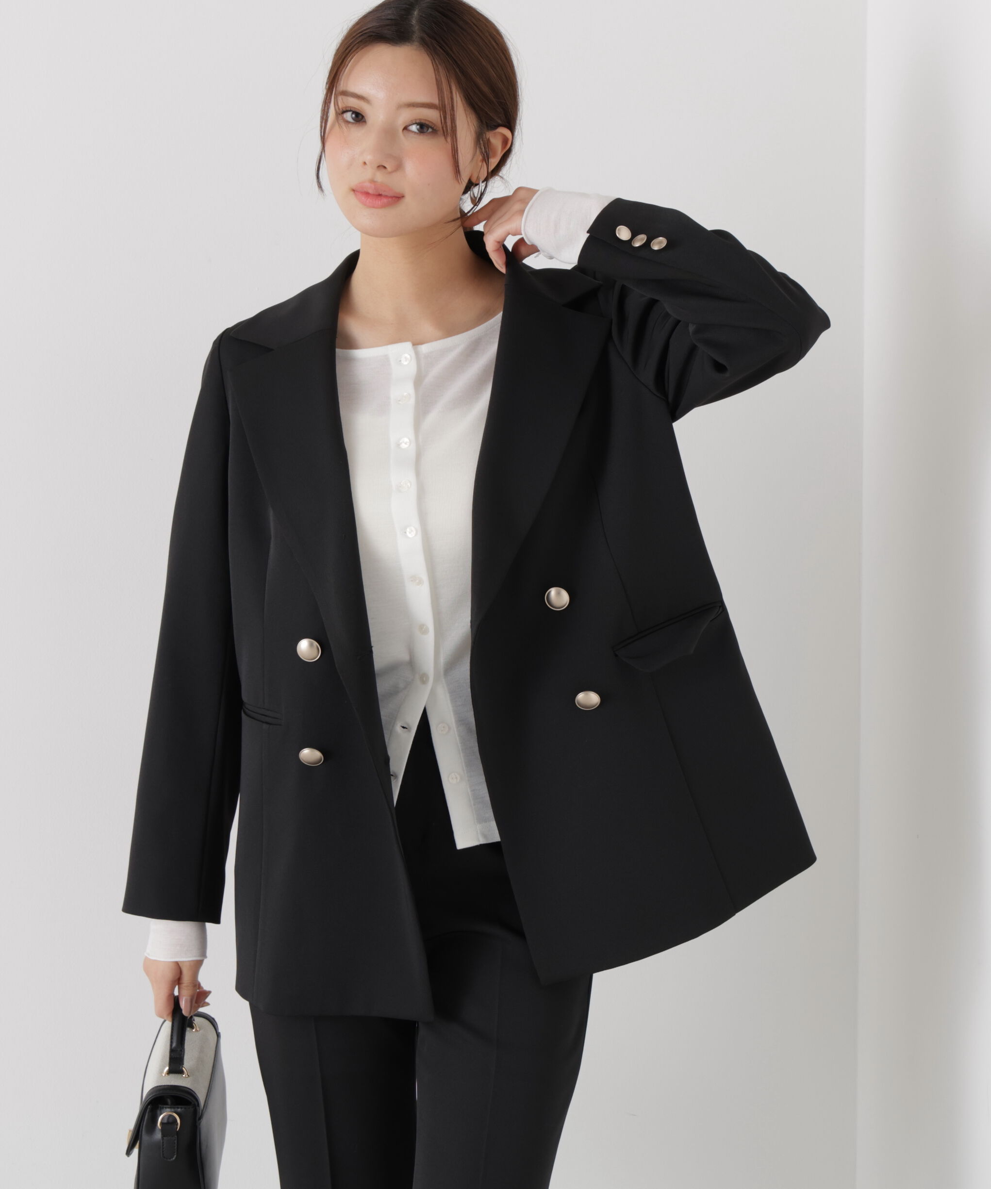 PROPORTION BODY DRESSING「ゴールド釦ダブルブレストジャケット 25AW」|その他|ブラック