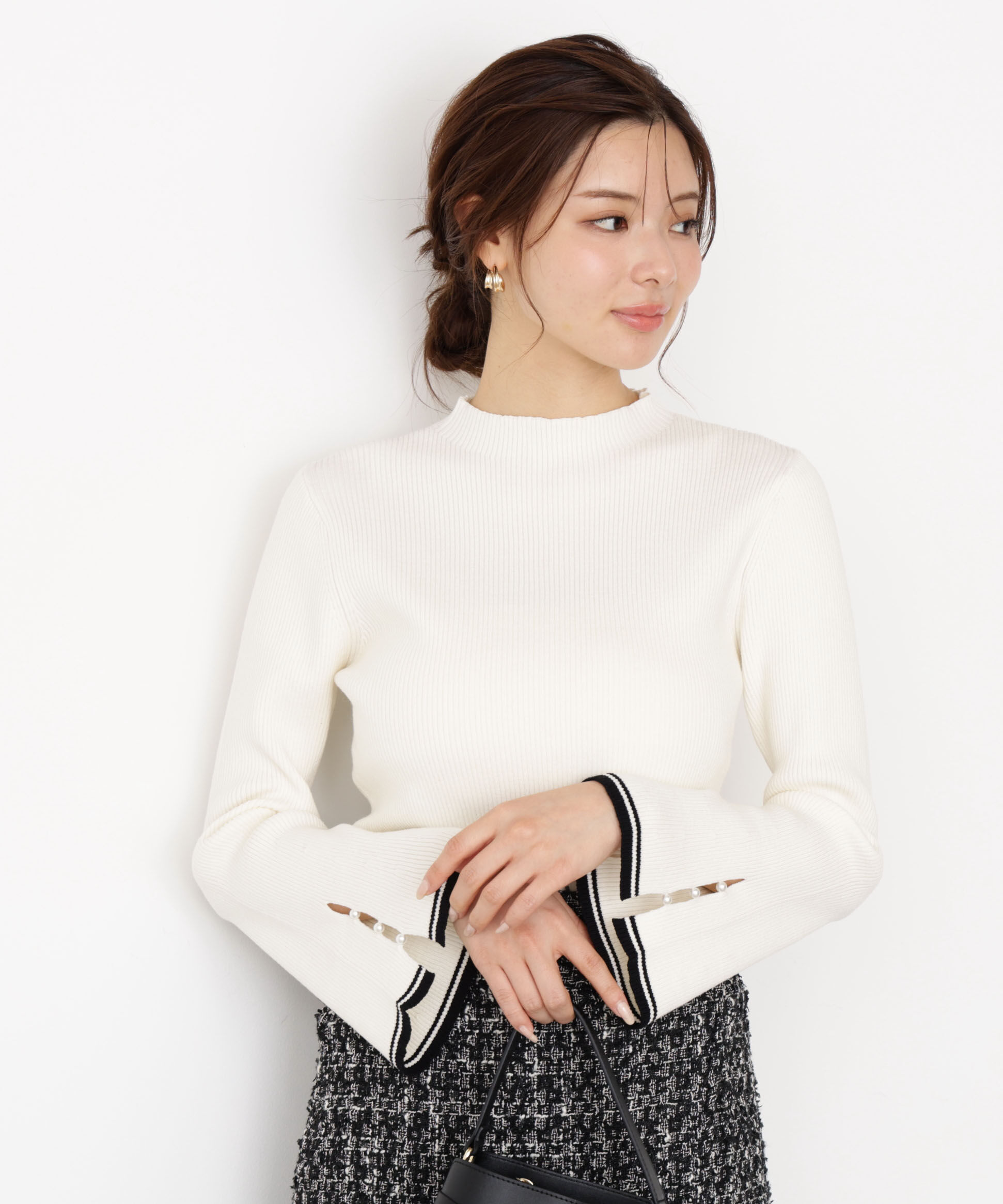 PROPORTION BODY DRESSING「＜ハンドウォッシャブル＞スタンドネックリブニット 25AW」|ニット・セーター|