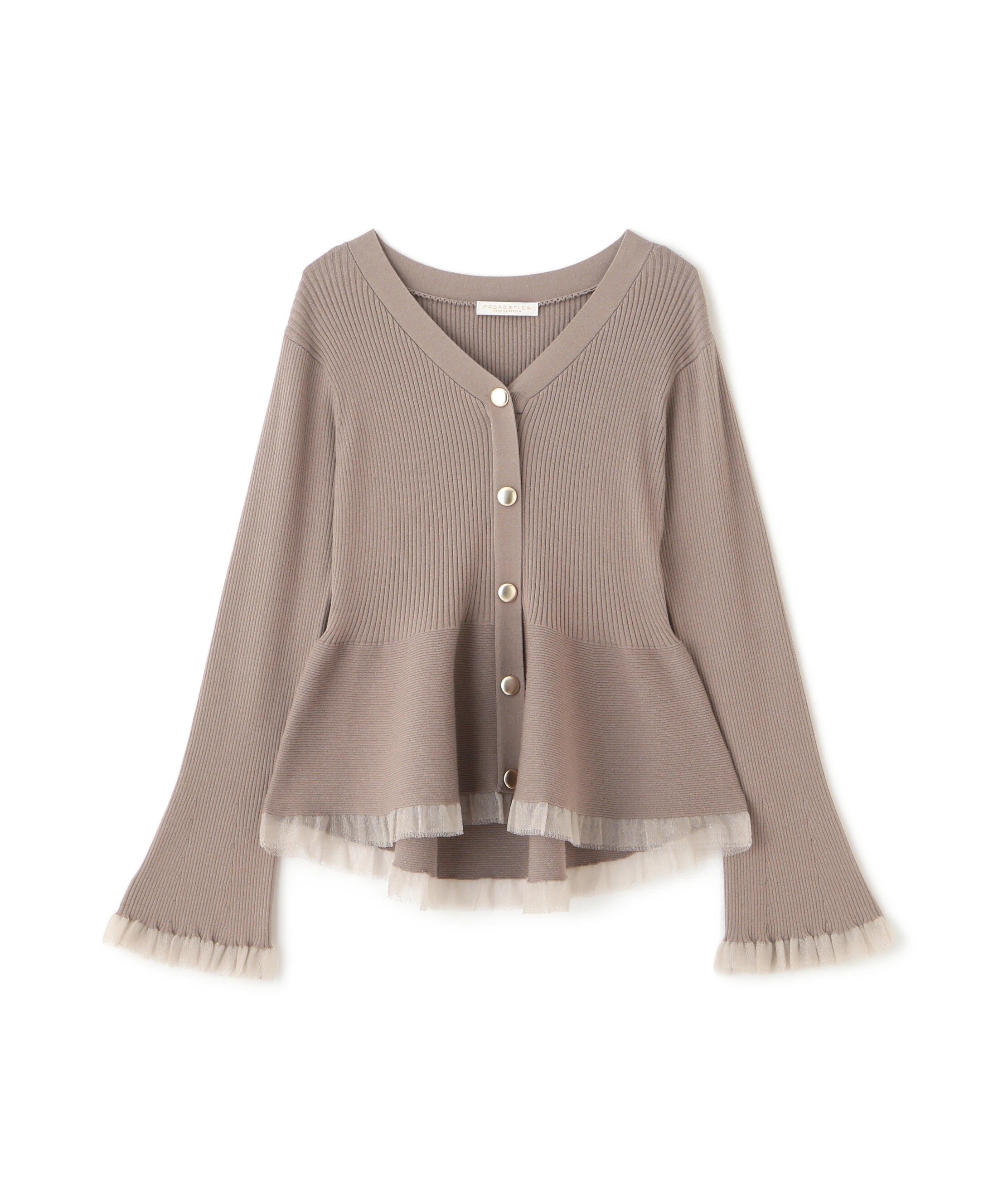 PROPORTION BODY DRESSING「シアー切り替えペプラムニット 25AW」|ニット・セーター|